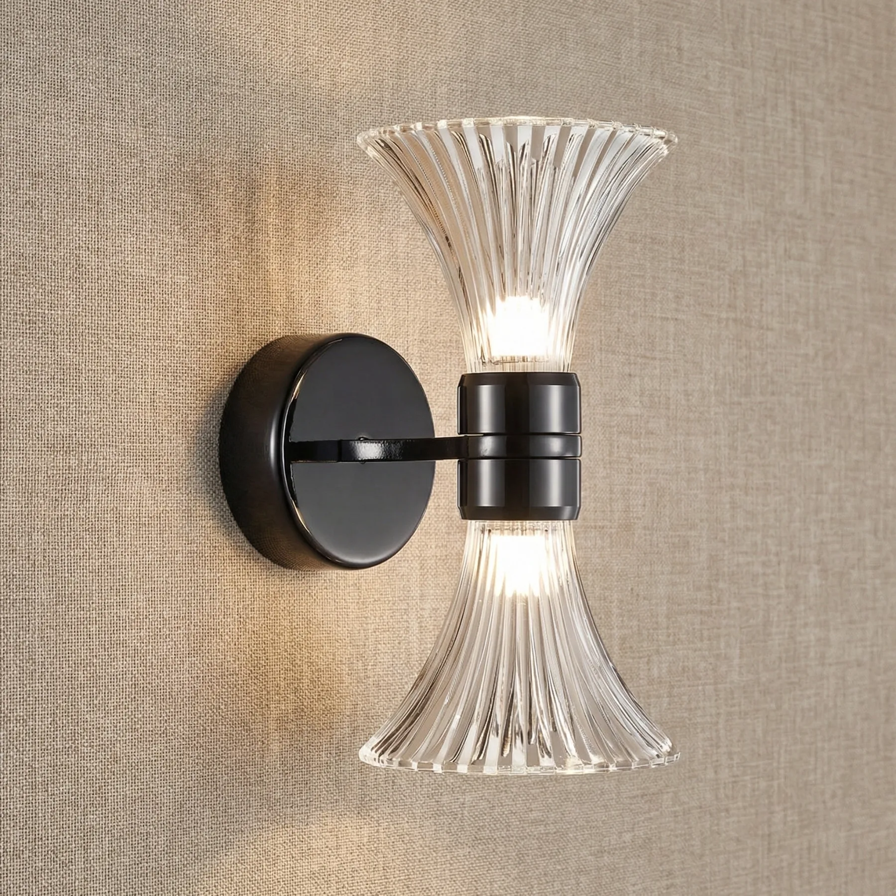 Fluted Crystal Hourglass Sconce custom sconces