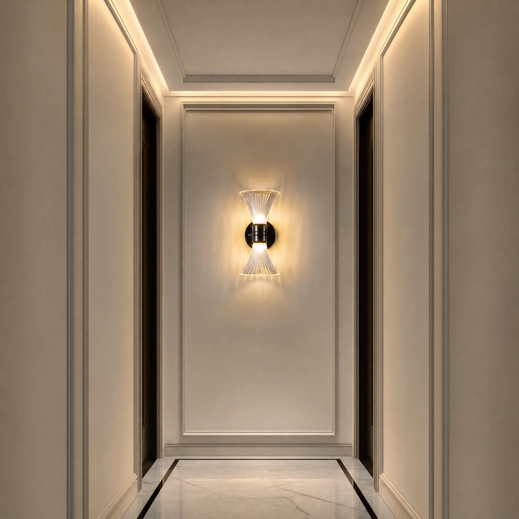 Fluted Crystal Hourglass Sconce image 6
