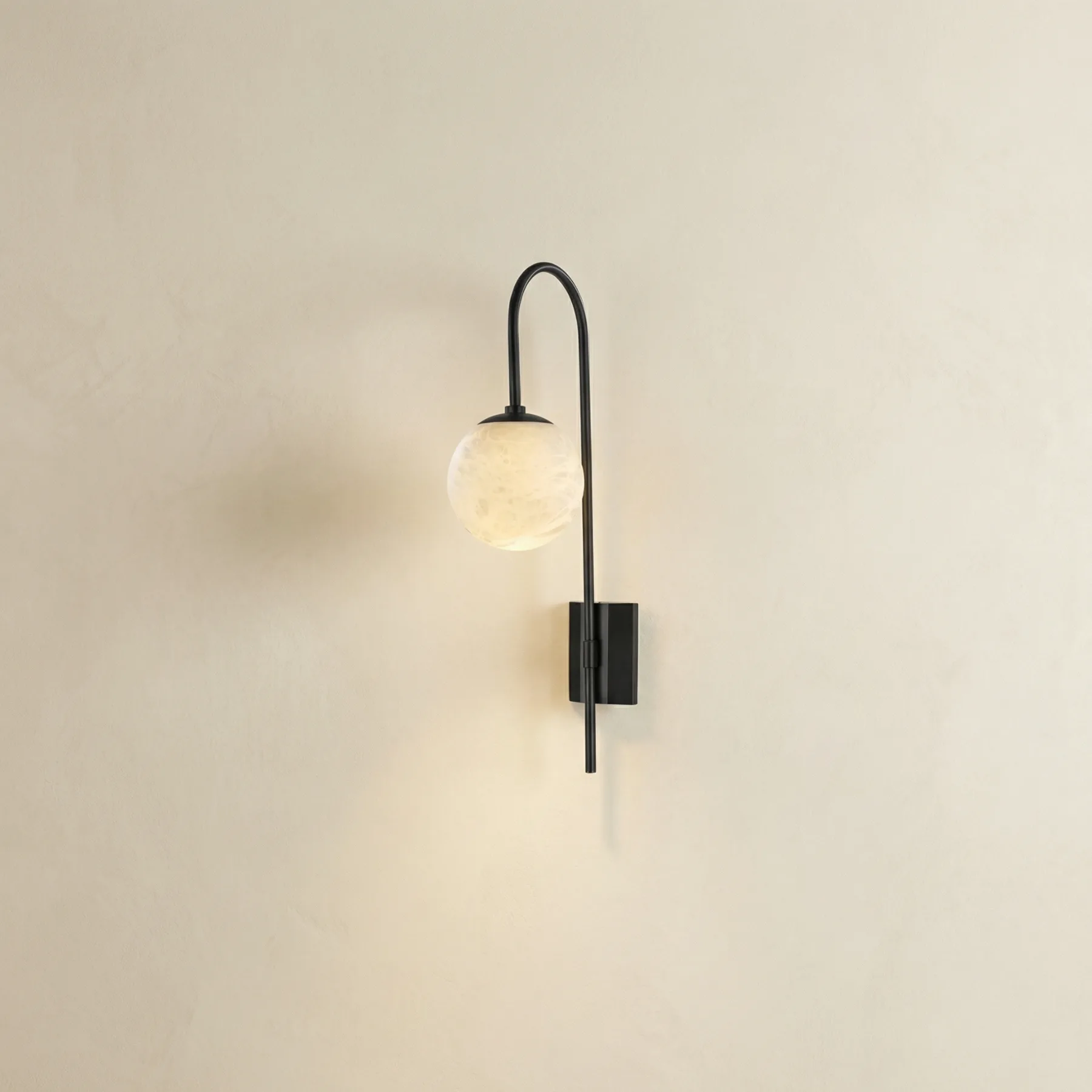 Arc Black Alabaster Globe Sconce custom sconces