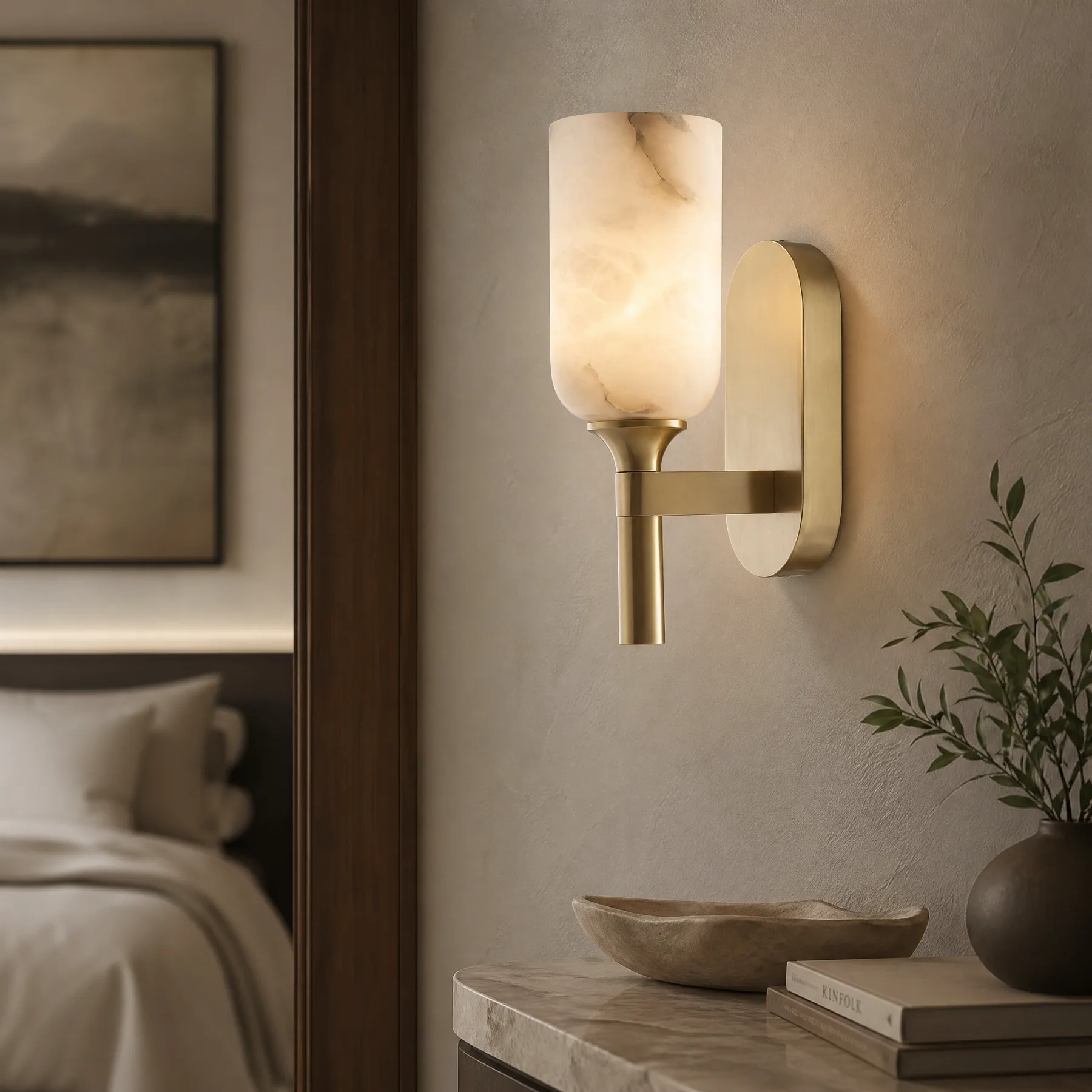 Gilded Alabaster Wall Sconce image 3