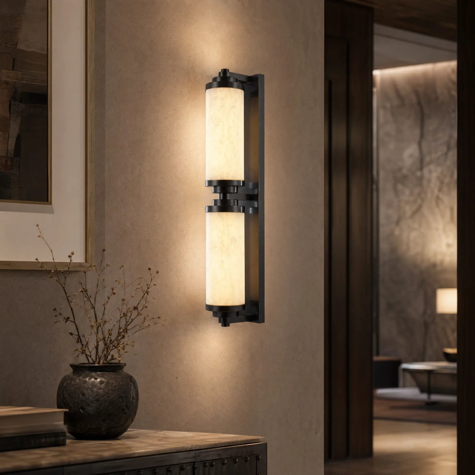 Serene Alabaster Cylinder Wall Sconce image 4