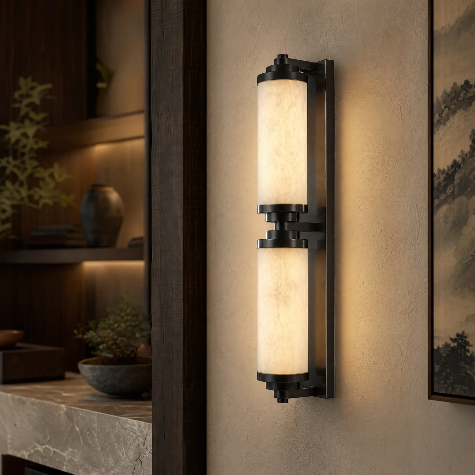 Serene Alabaster Cylinder Wall Sconce image 3