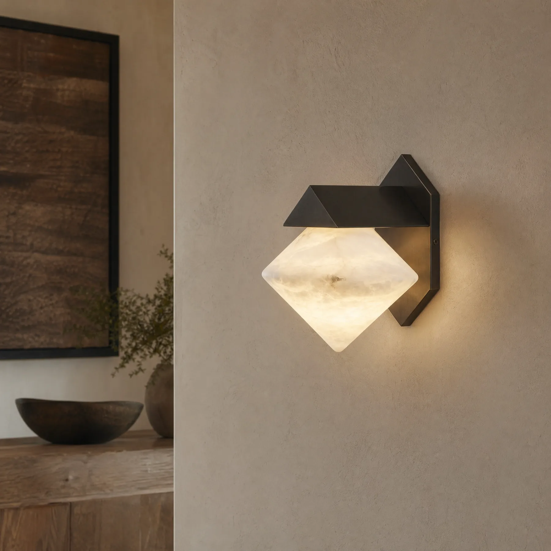 Obsidian Alabaster Wall Sconce image 3