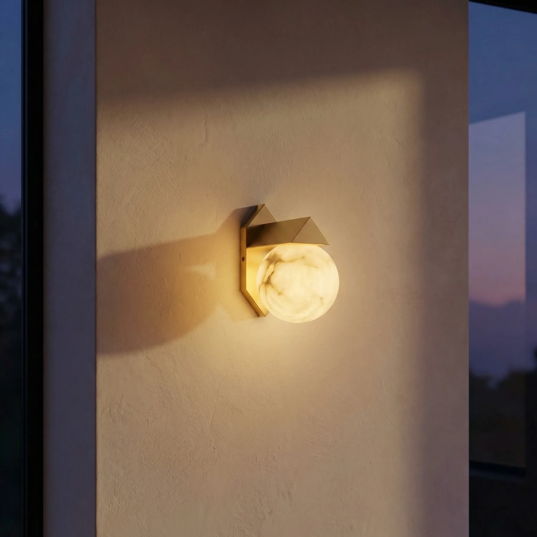 Gilded Alabaster Globe Wall Sconce image 2
