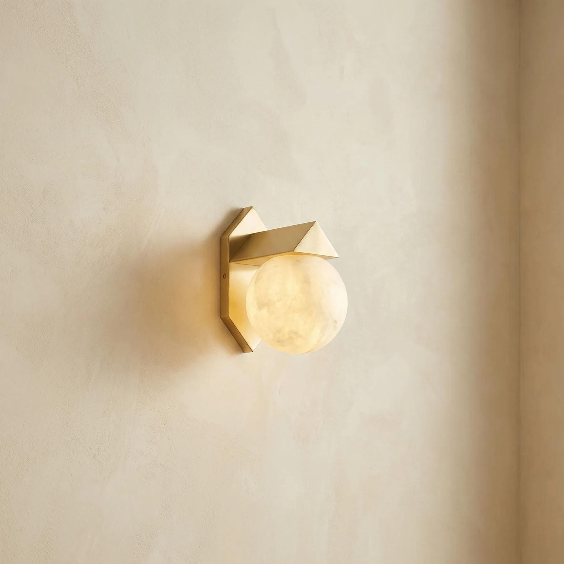 Gilded Alabaster Globe Wall Sconce custom sconces