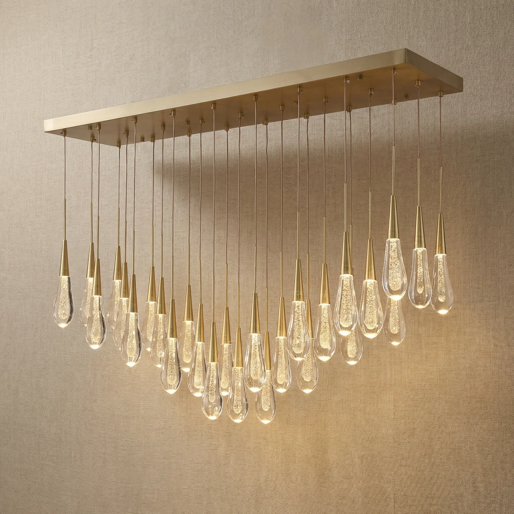 Gilded Raindrop Glass Chandelier custom chandeliers