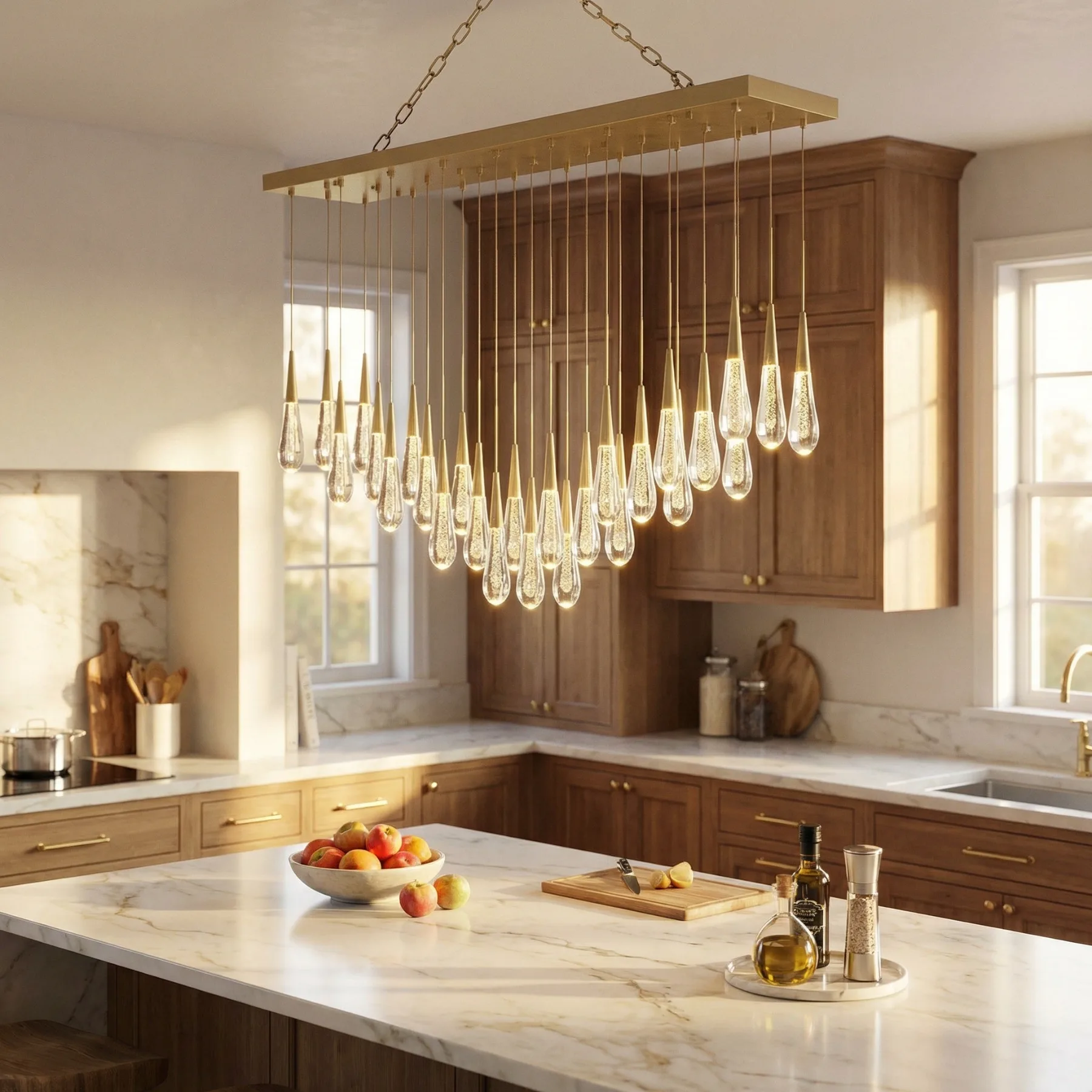 Gilded Raindrop Glass Chandelier image 3