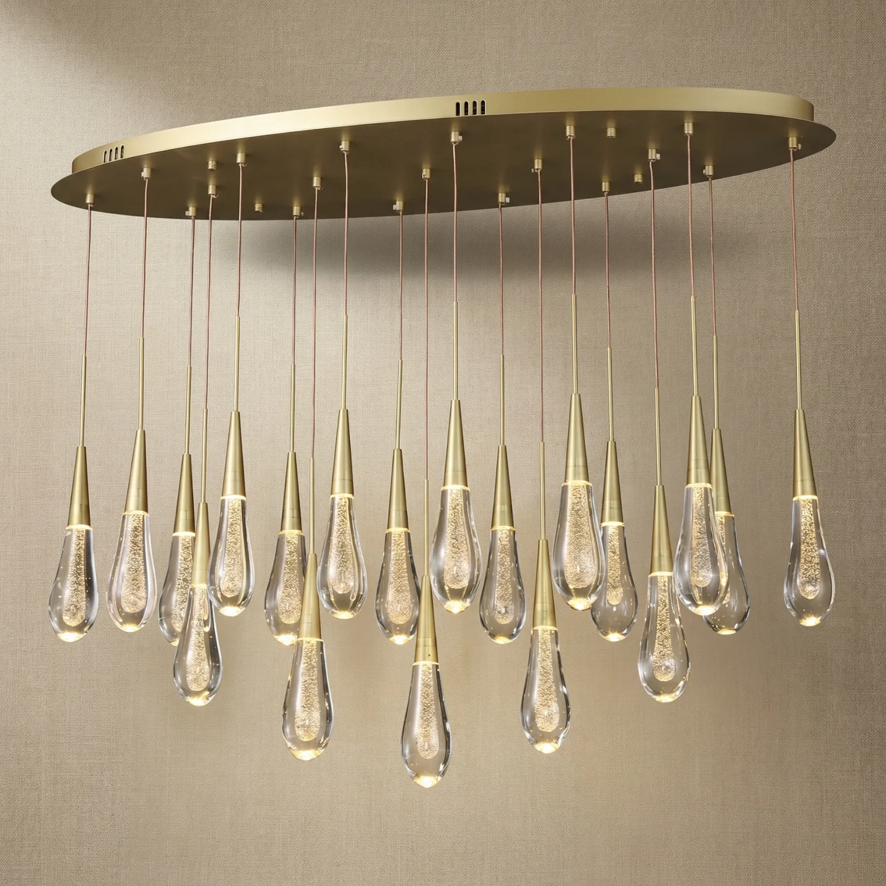 Gilded Raindrop Glass Chandelier custom chandeliers
