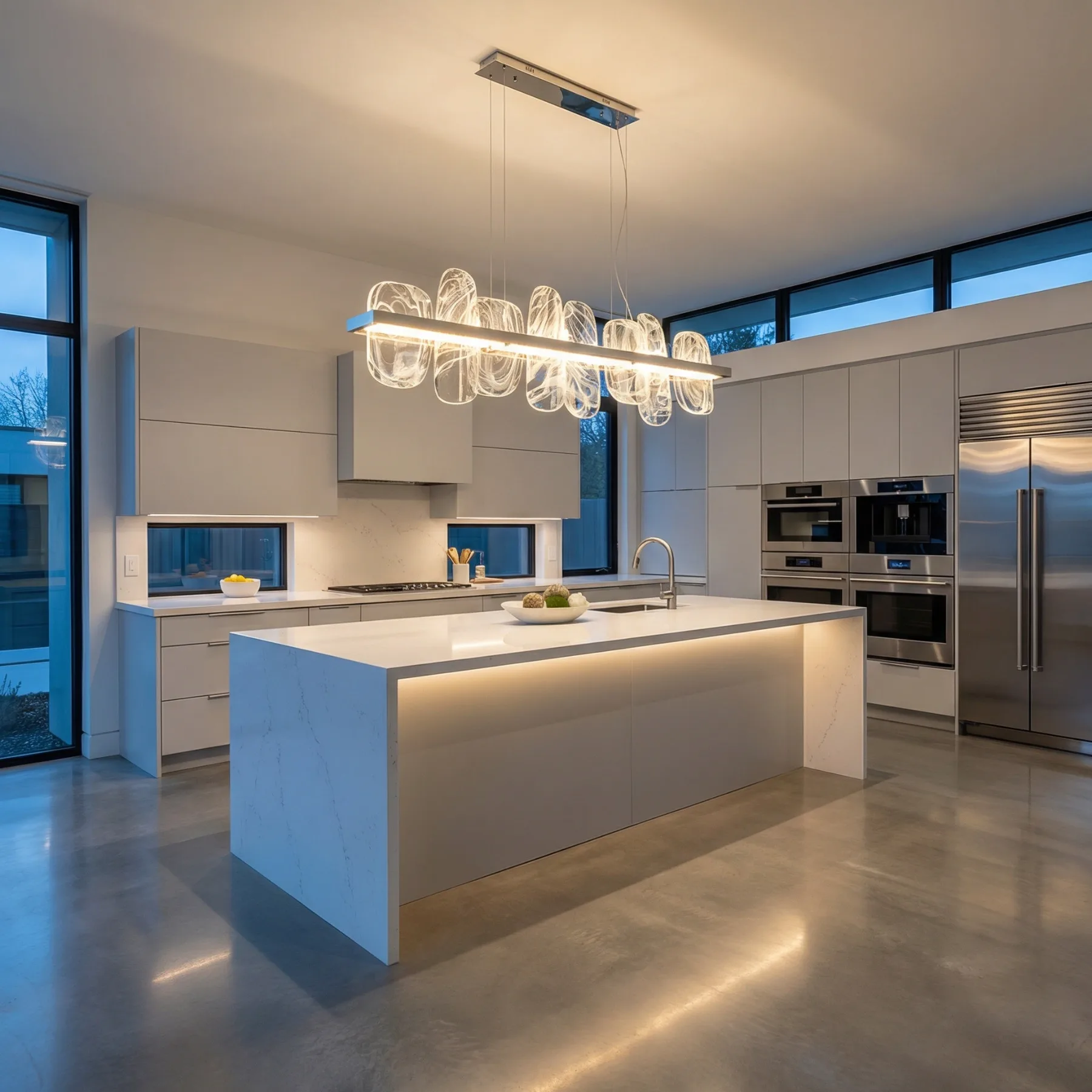 Luminous Ripple Glass Linear Pendant image 2