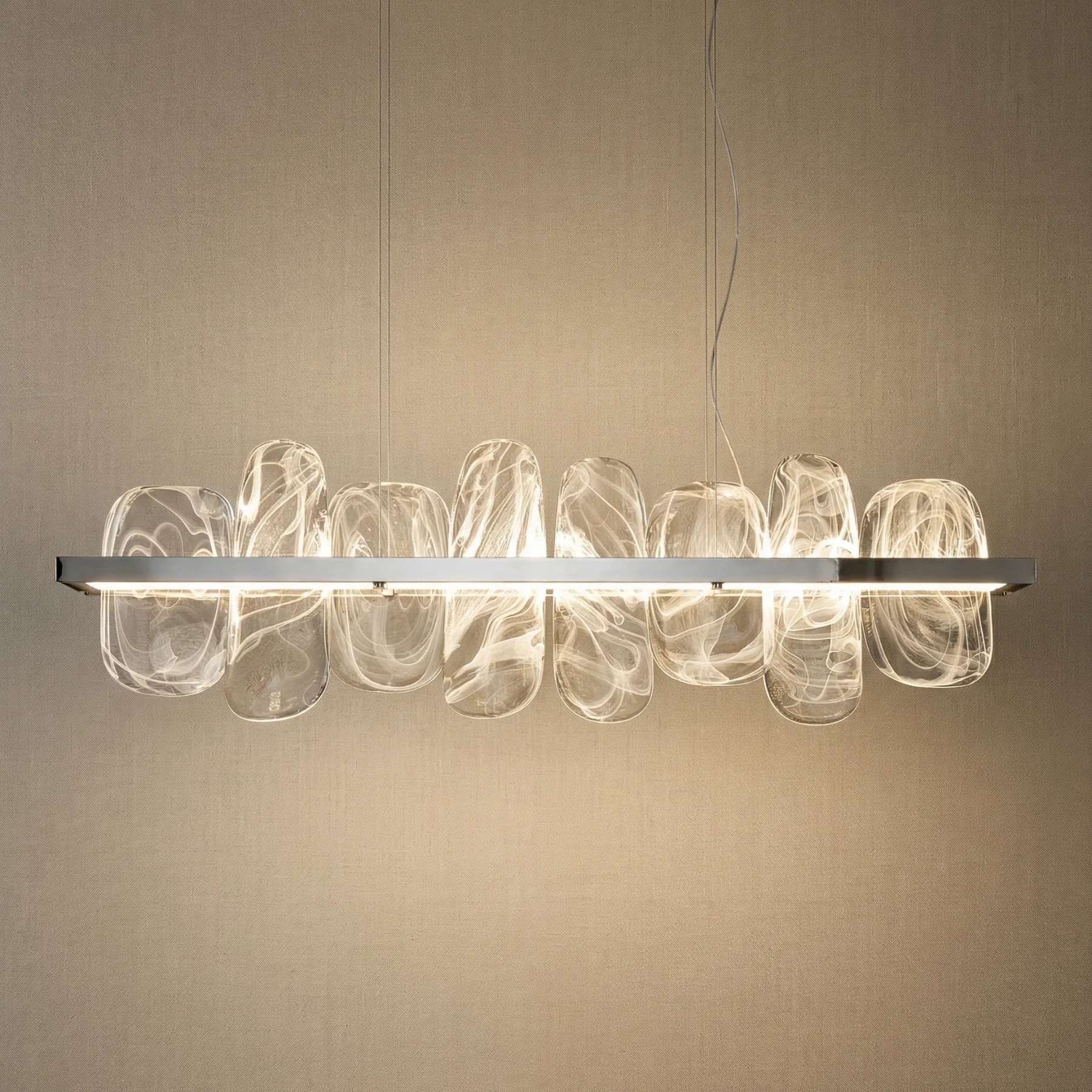Luminous Ripple Glass Linear Pendant custom pendants