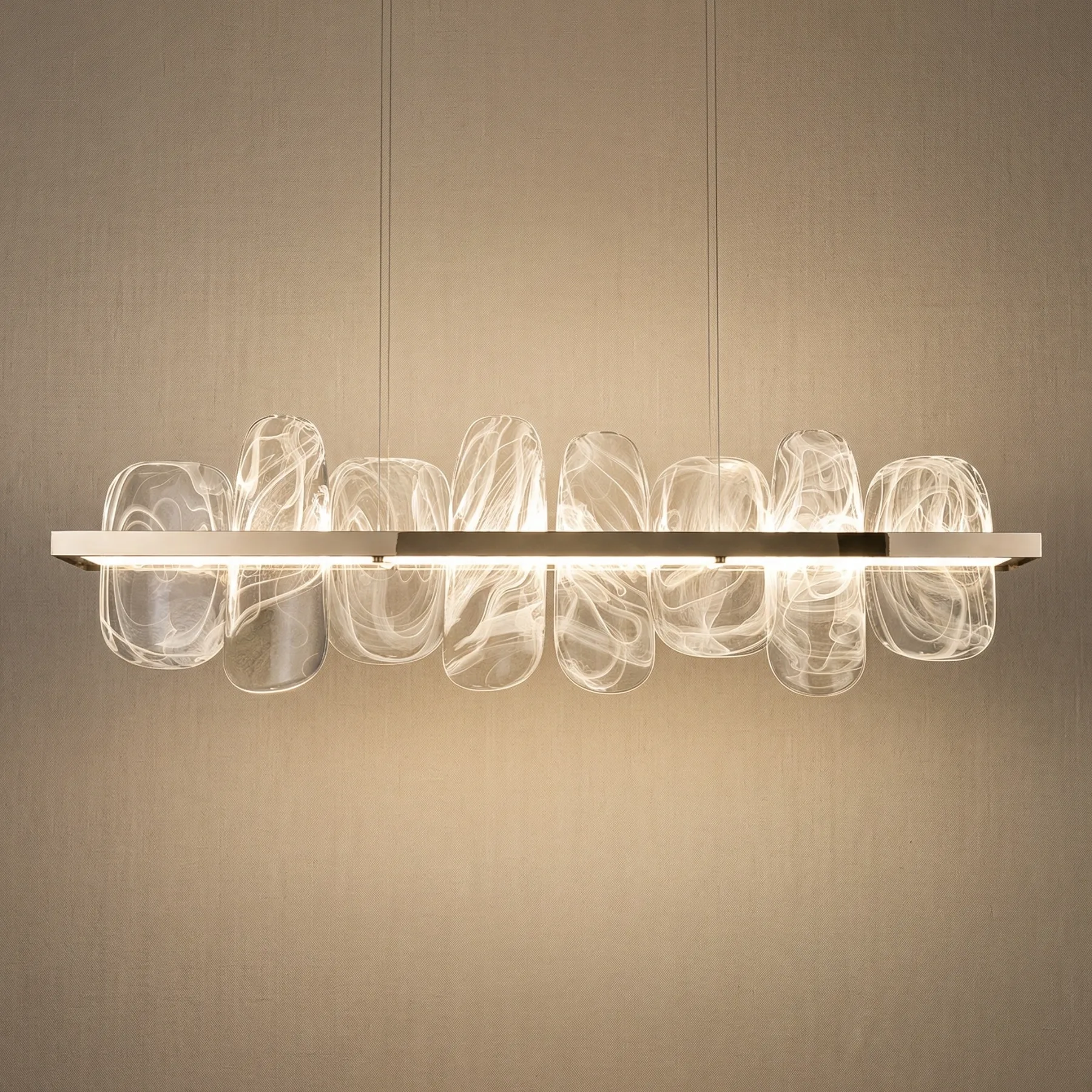 Luminous Ripple Glass Linear Pendant image 4