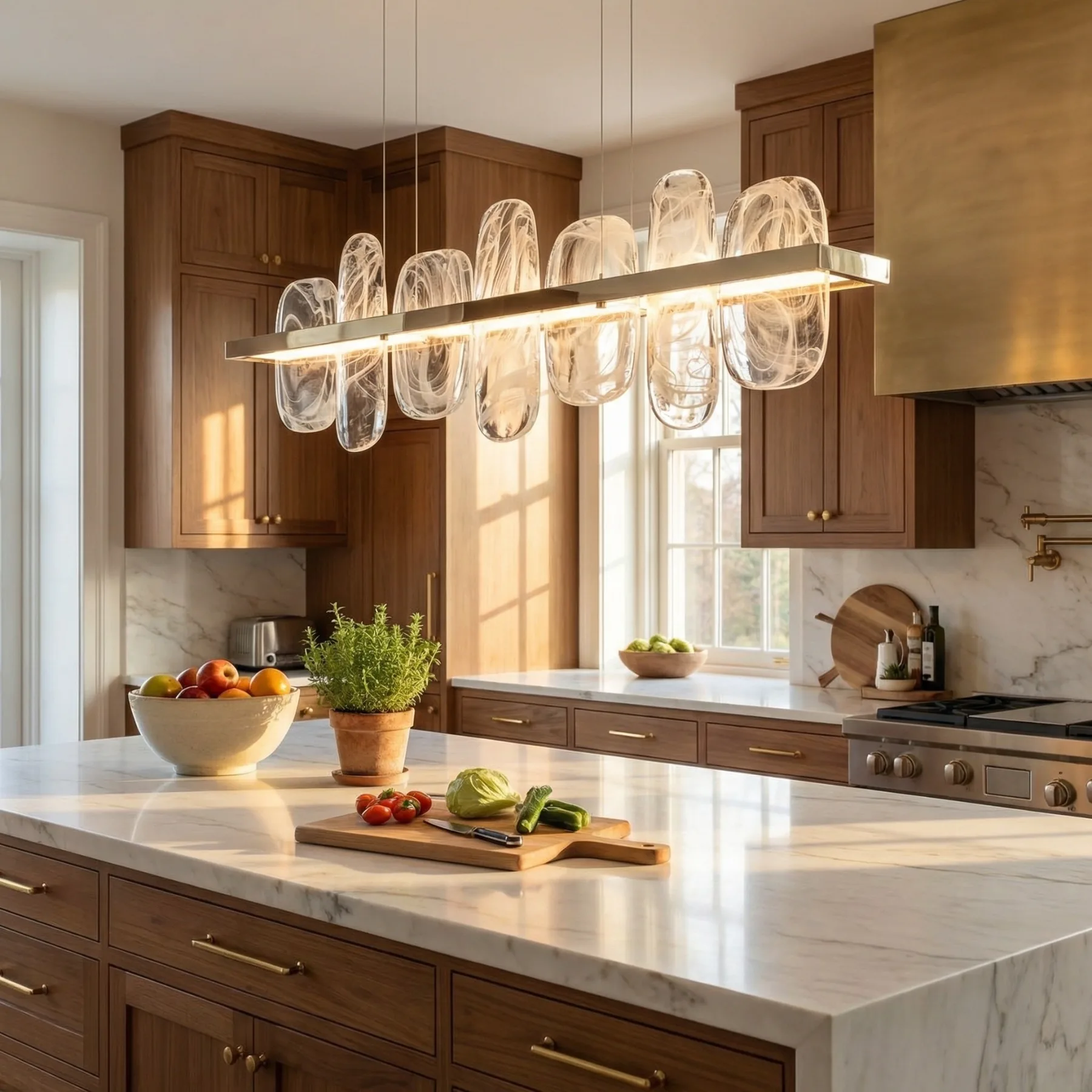 Luminous Ripple Glass Linear Pendant image 5