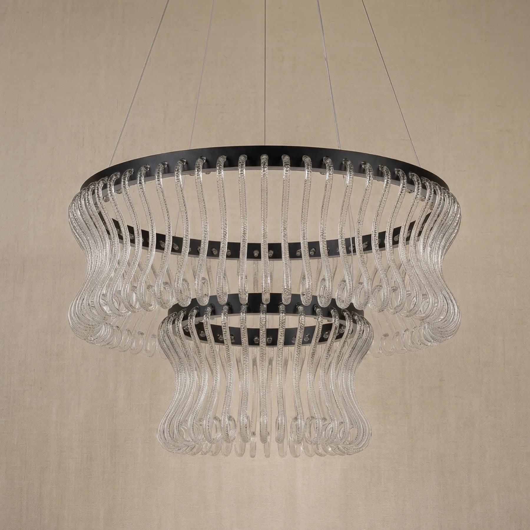 Luminous Crystal Wave Chandelier image 2