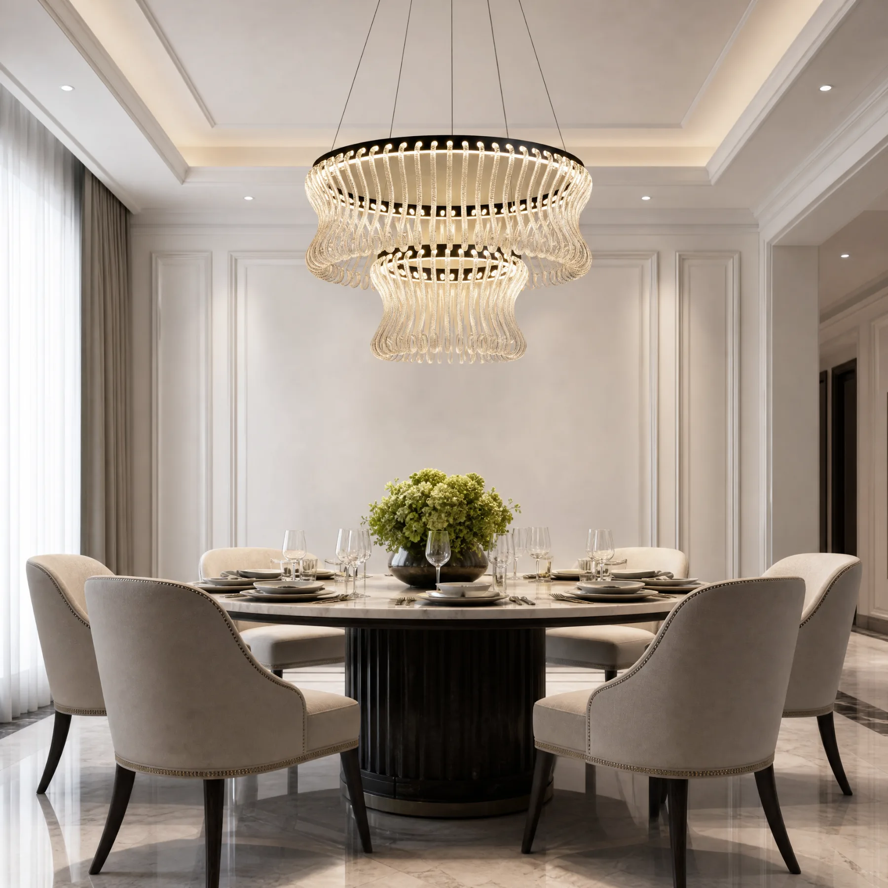 Luminous Crystal Wave Chandelier image 6