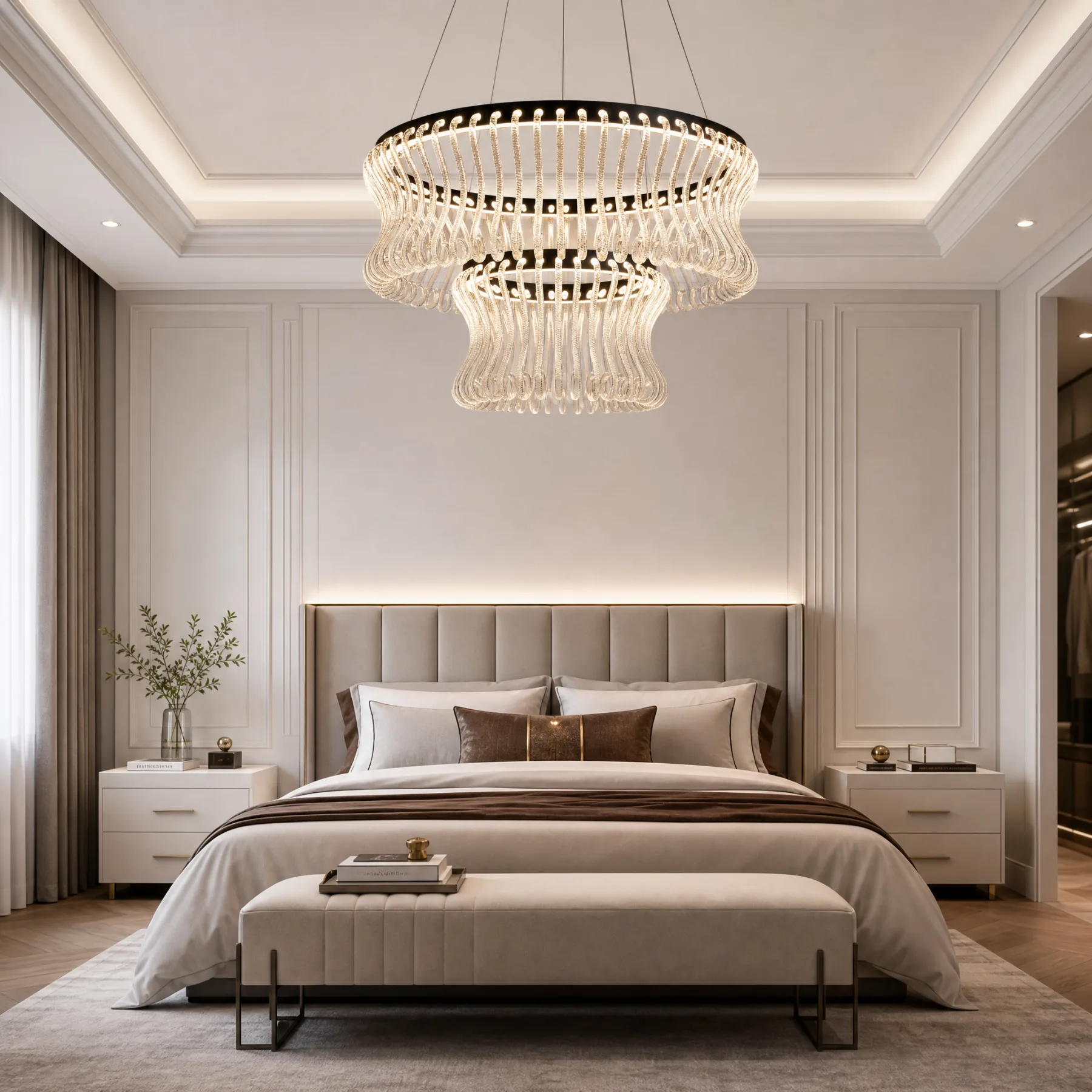 Luminous Crystal Wave Chandelier image 4
