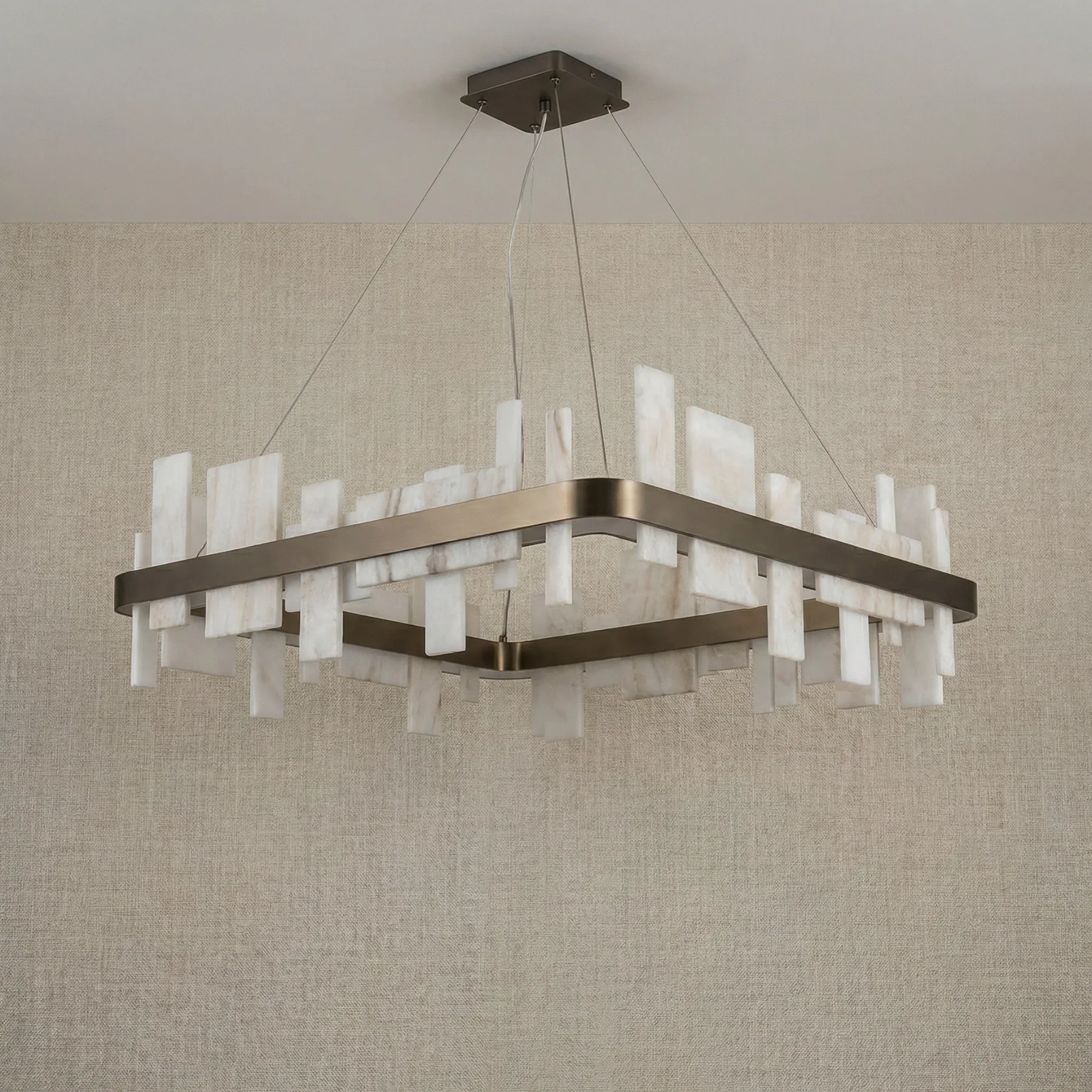 Architectural Alabaster Square Chandelier image 4