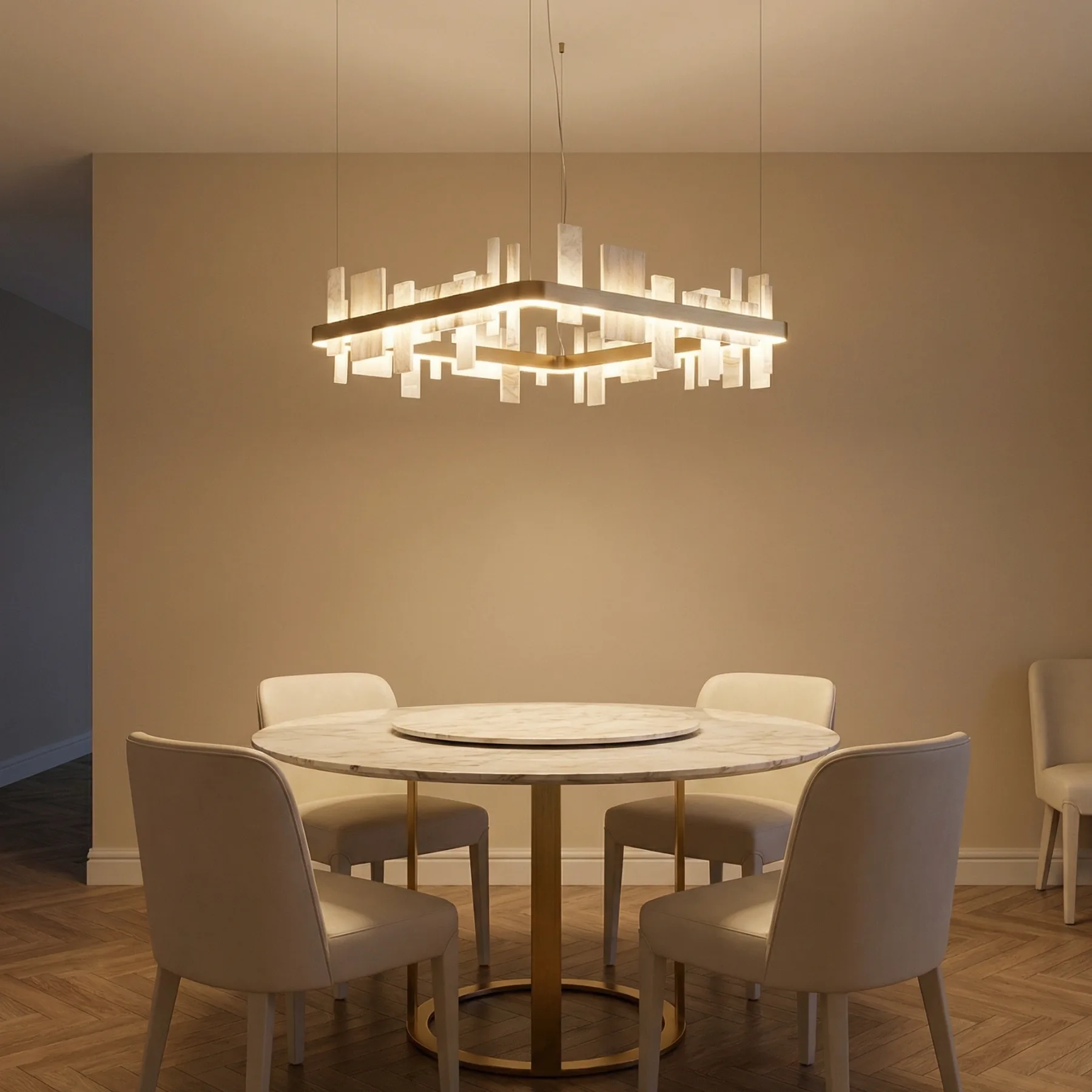 Architectural Alabaster Square Chandelier image 2