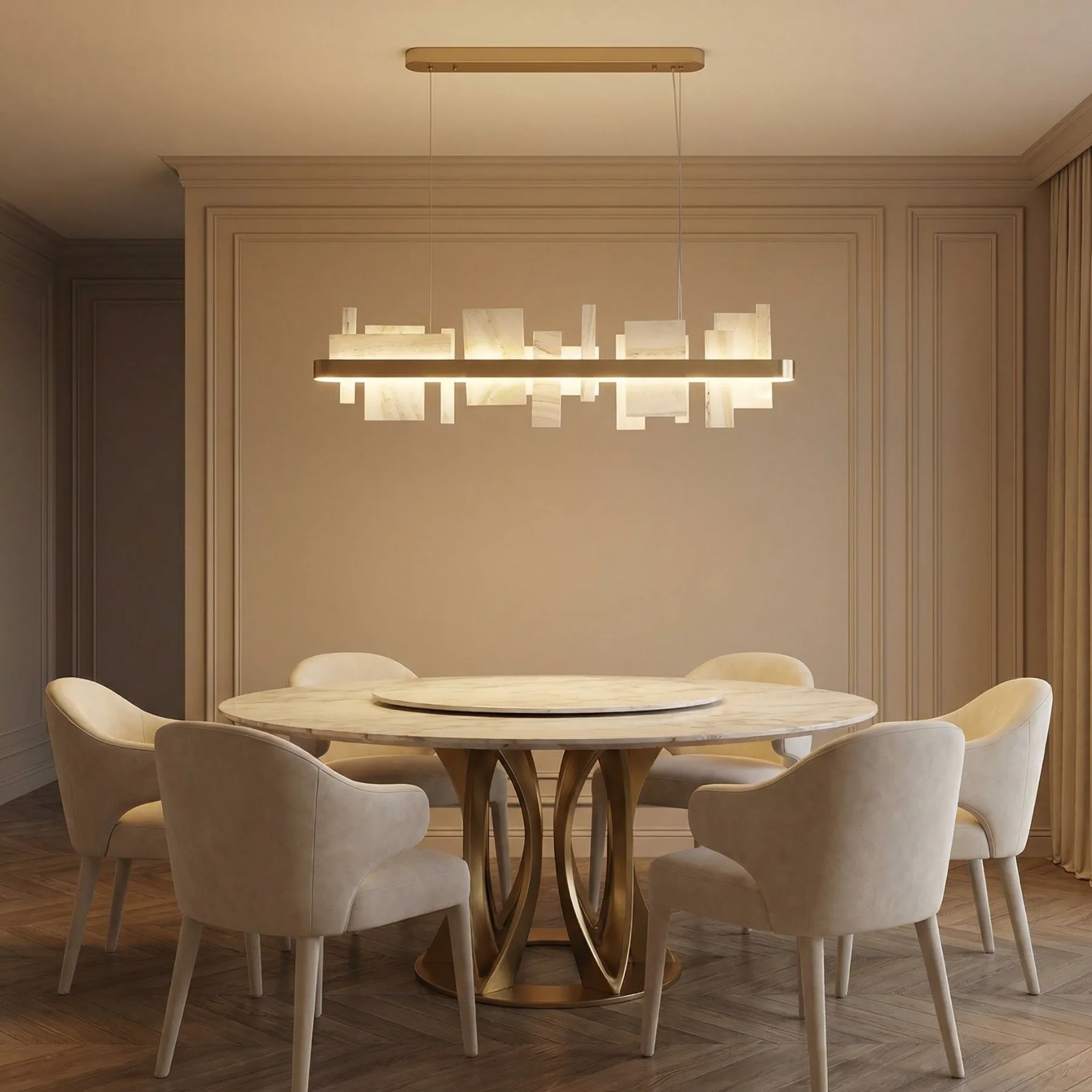 Luminous Alabaster Linear Chandelier image 2