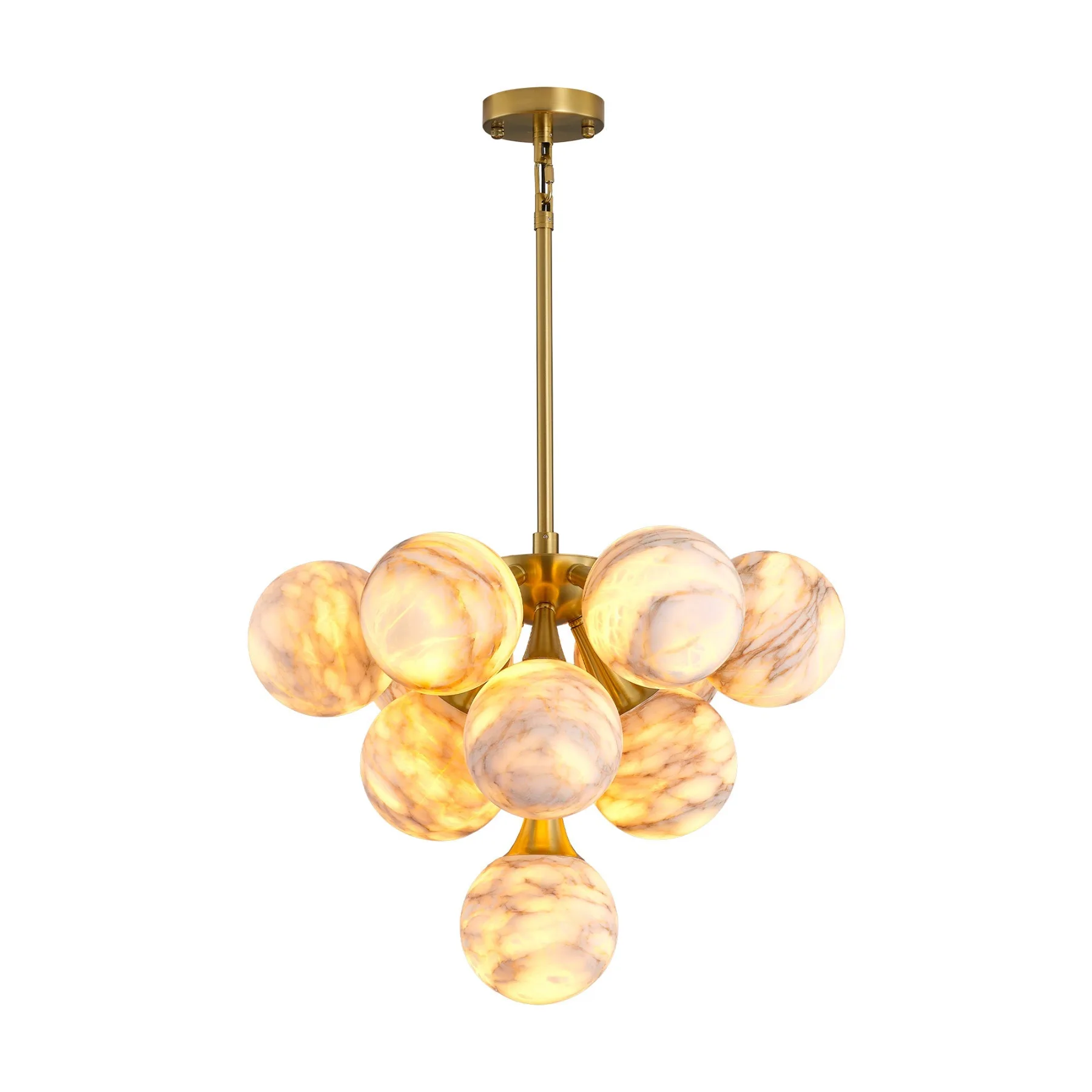Gilded Alabaster Globe Chandelier custom chandeliers