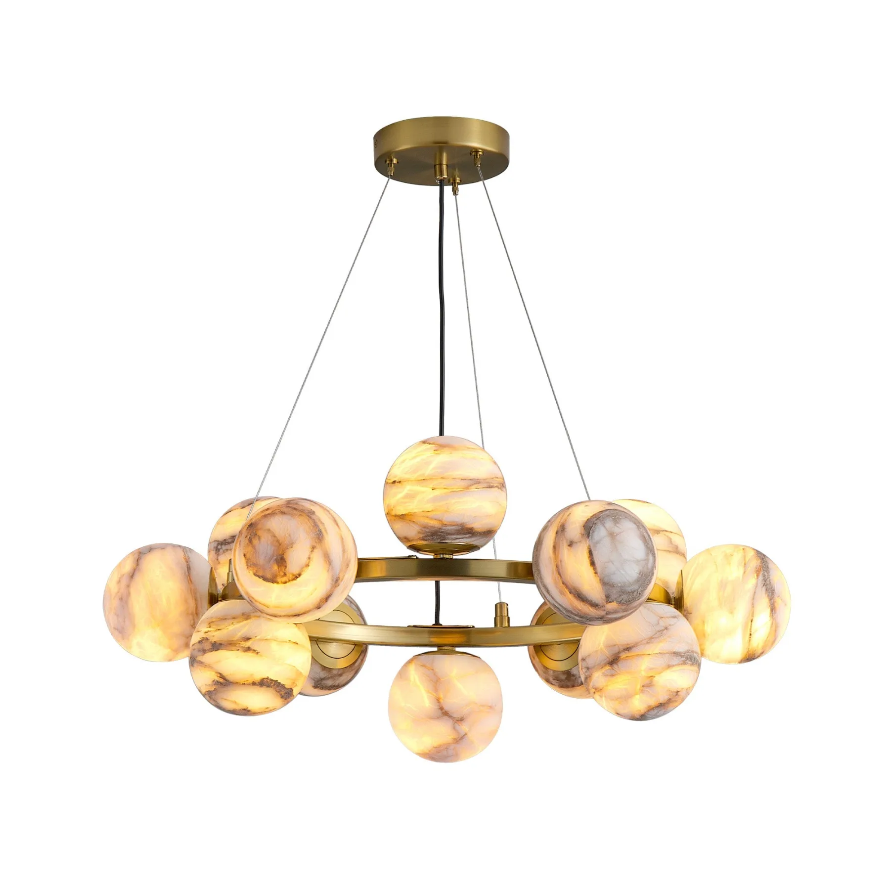 Auric Alabaster Orb Chandelier custom chandeliers