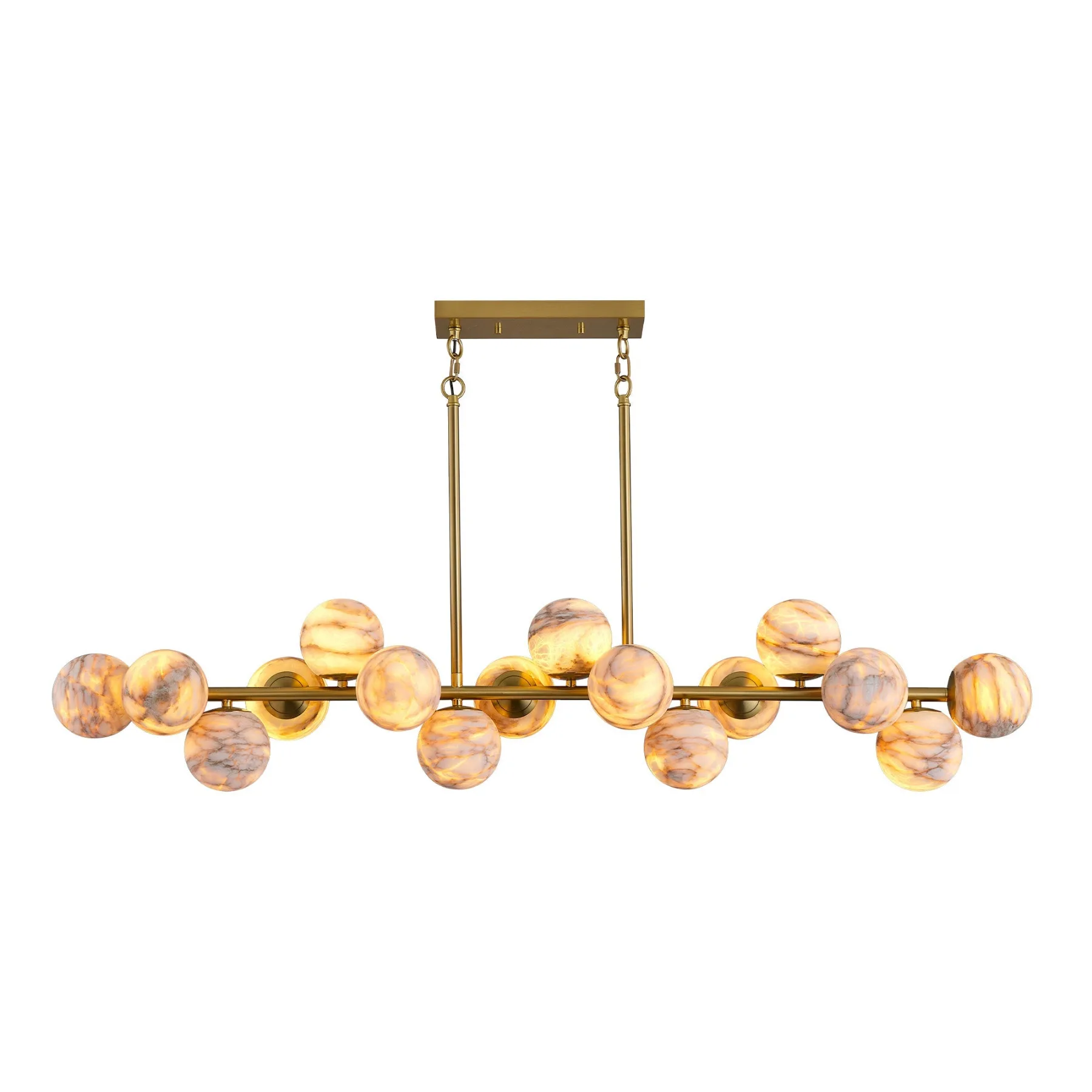 Gilded Alabaster Globe Chandelier custom chandeliers