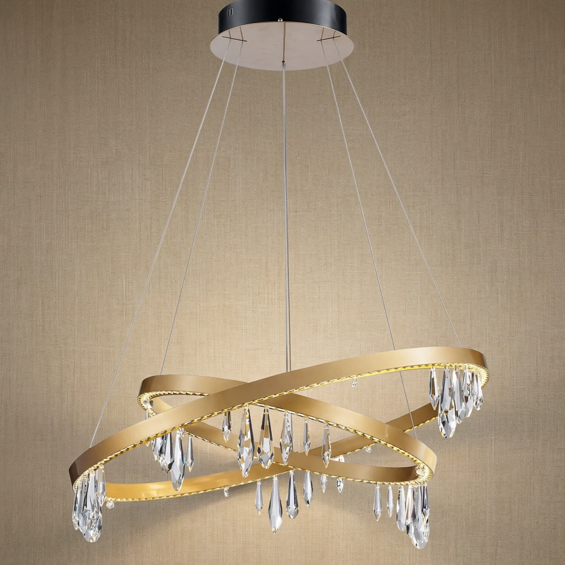 Gilded Ribbon Crystal Chandelier custom chandeliers