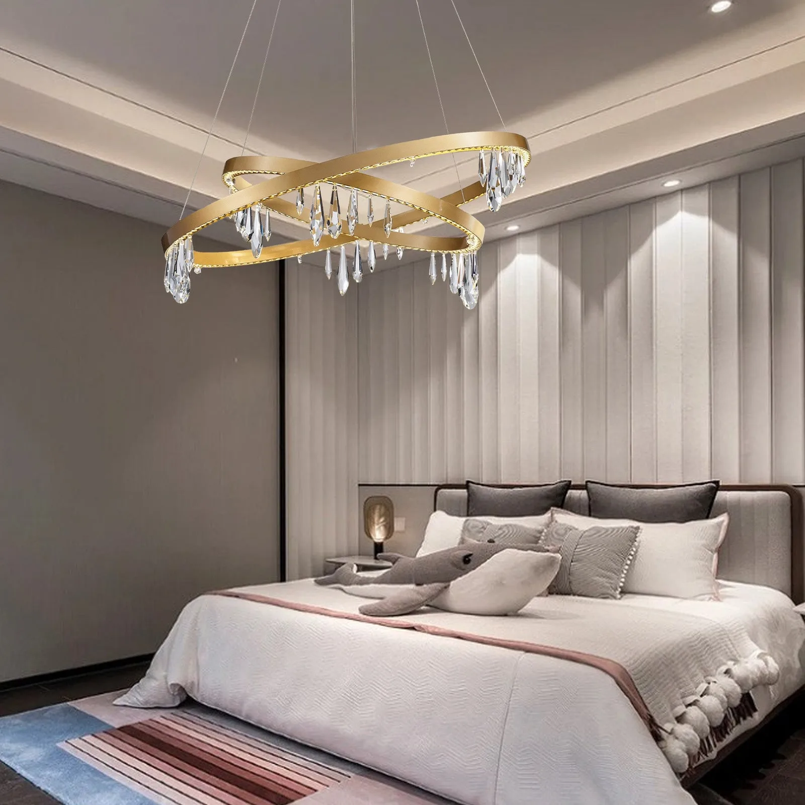 Gilded Ribbon Crystal Chandelier image 5