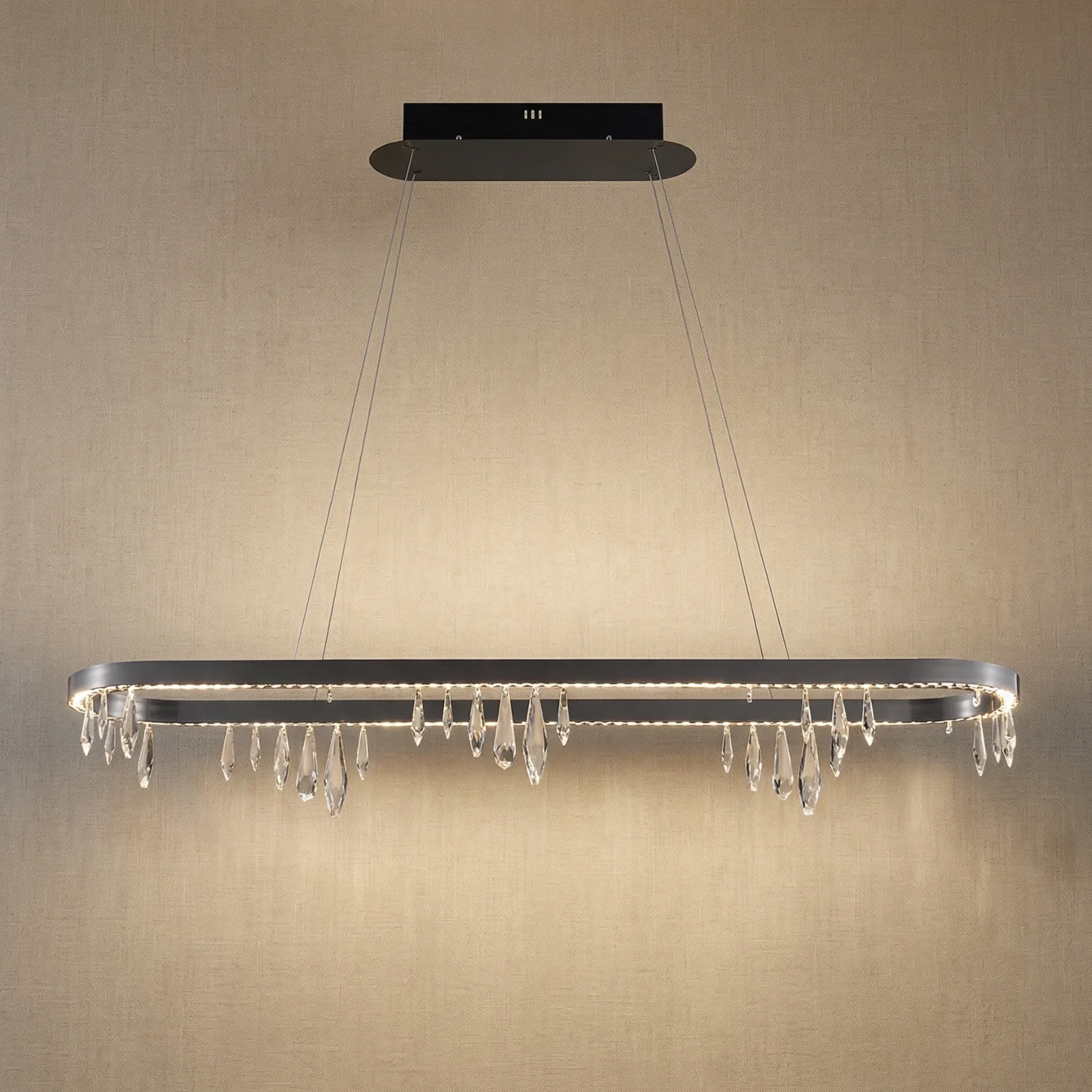 Luminous Crystal Linear Chandelier custom chandeliers