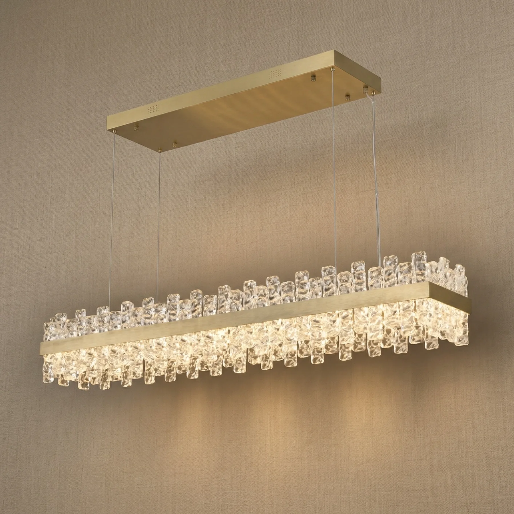 Gilded Crystal Linear Chandelier custom chandeliers