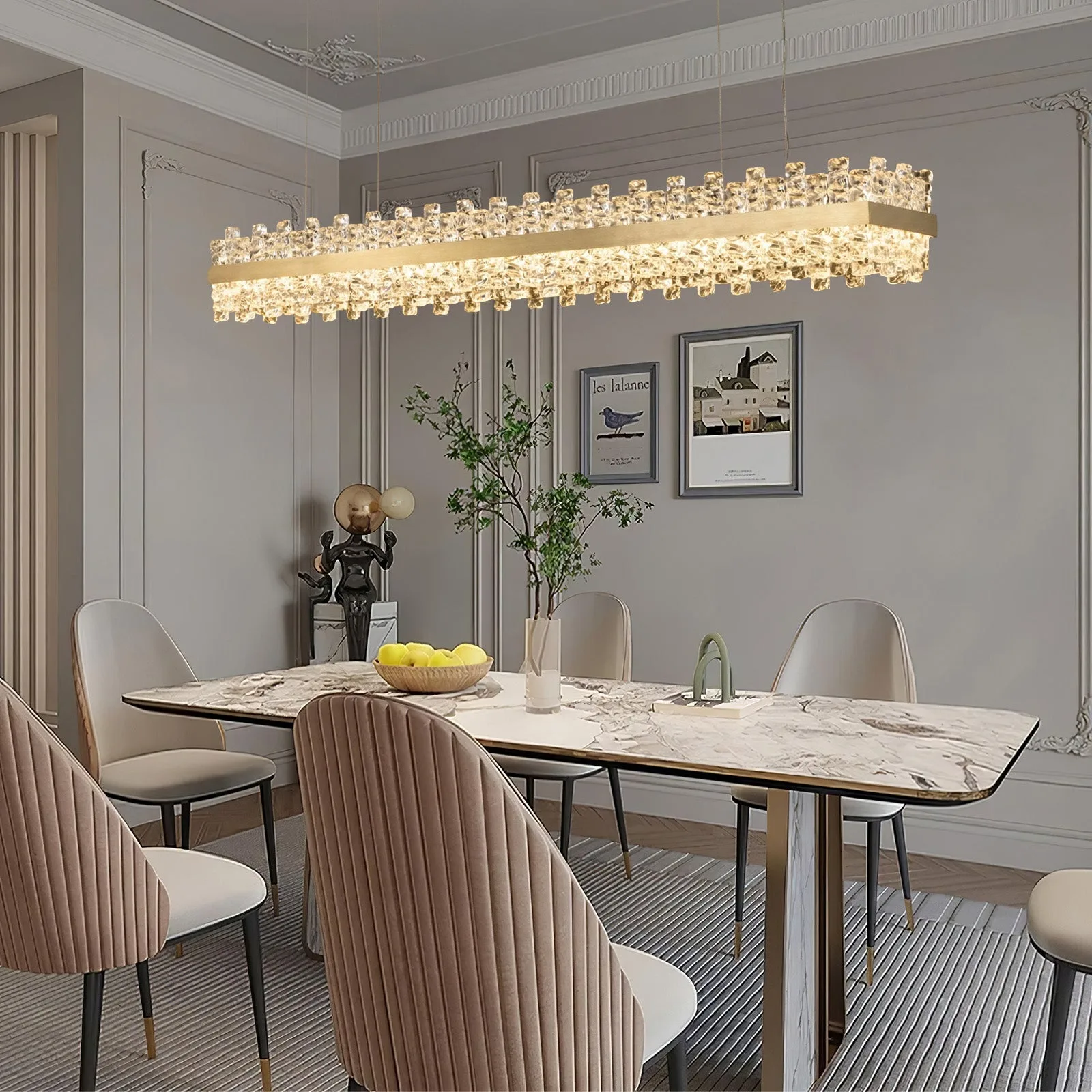 Gilded Crystal Linear Chandelier image 6
