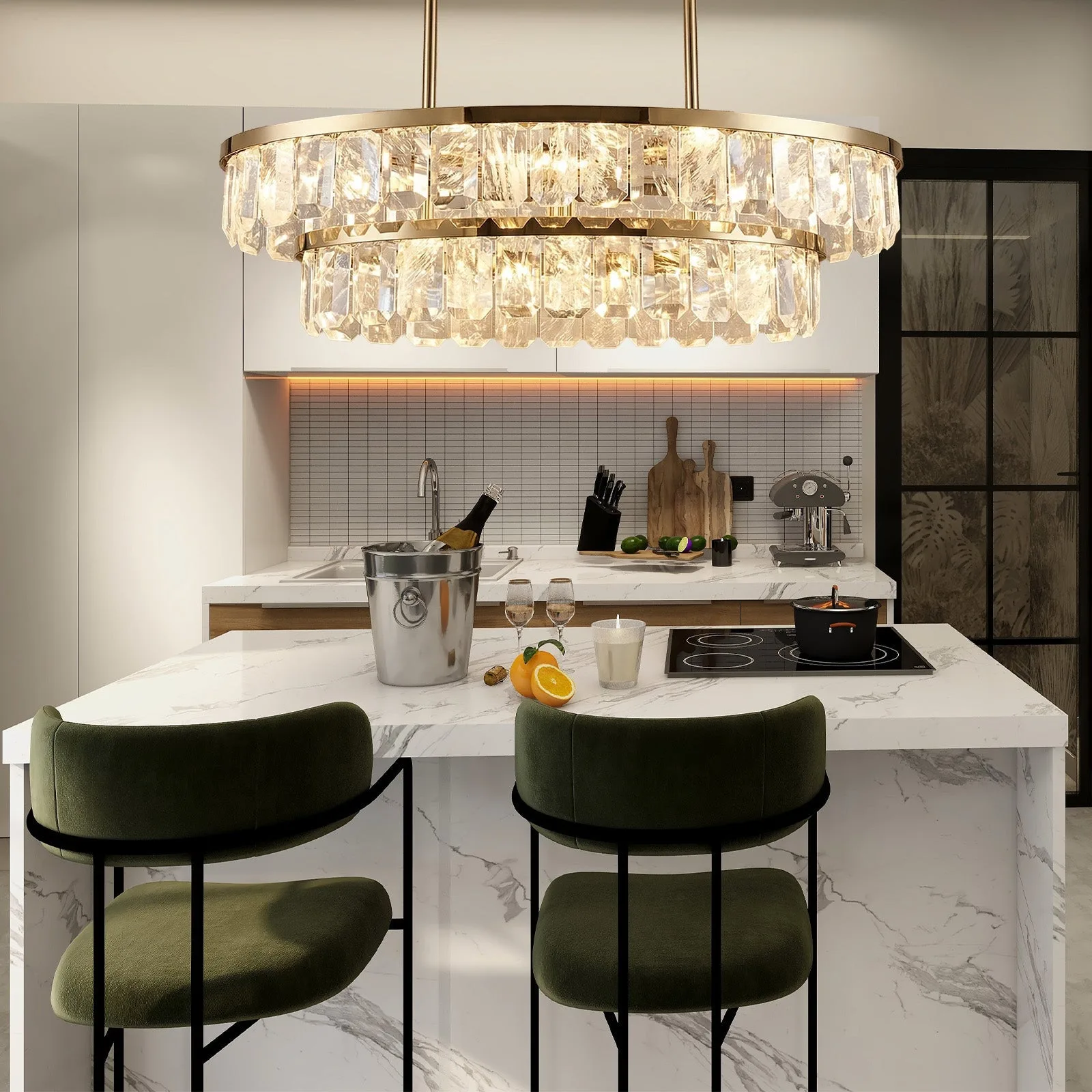 Gilded Crystal Island Chandelier image 5