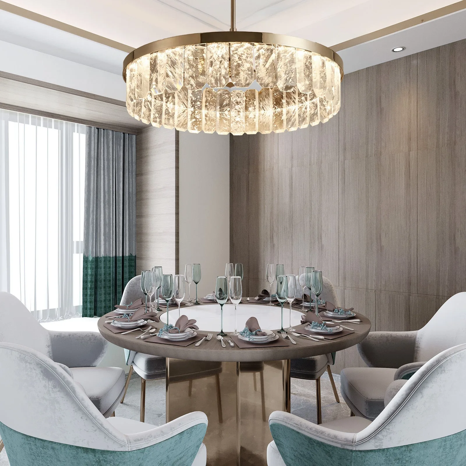 Luminous Crystal Ring Chandelier image 5