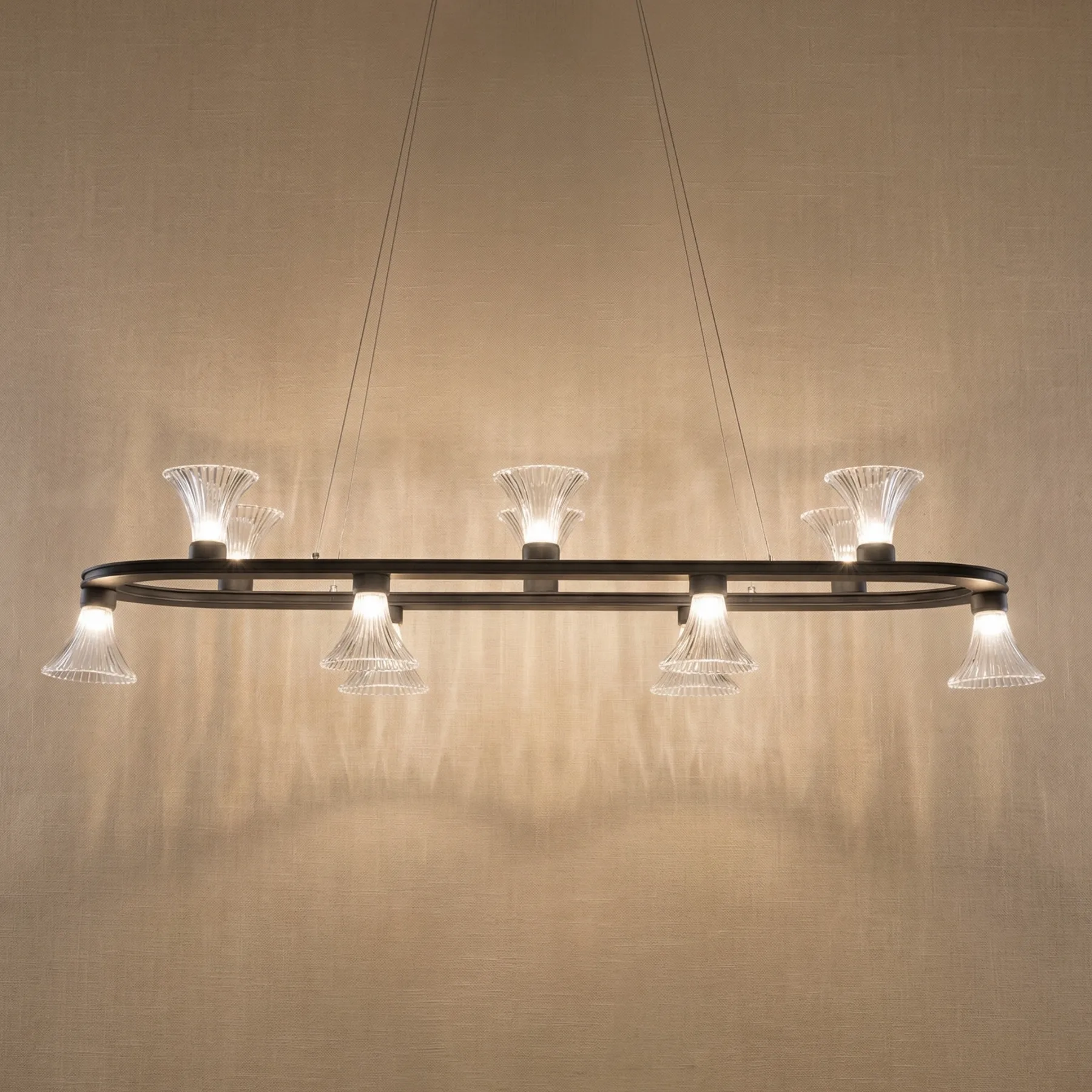 Luminous Glass Linear Chandelier custom chandeliers