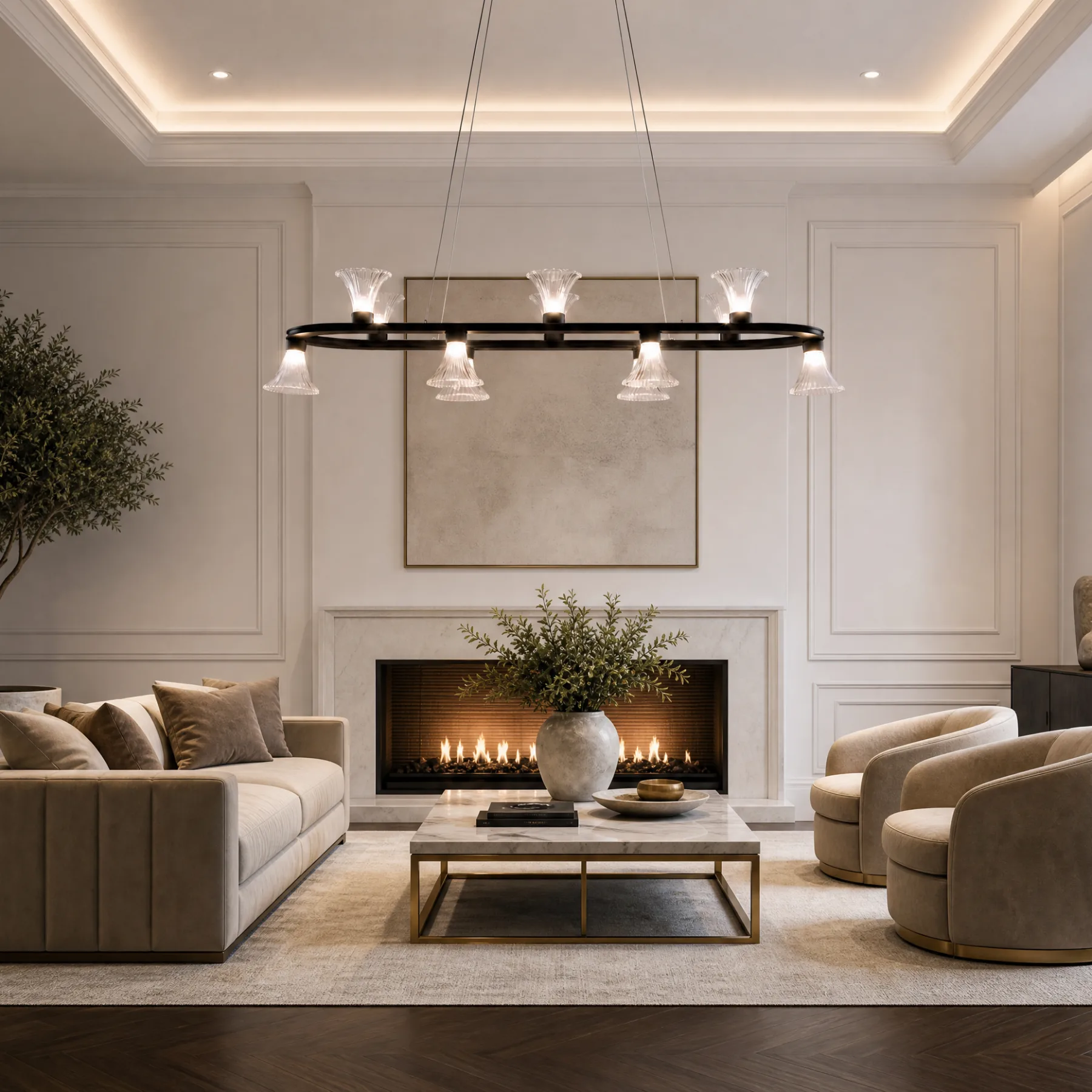 Luminous Glass Linear Chandelier image 6