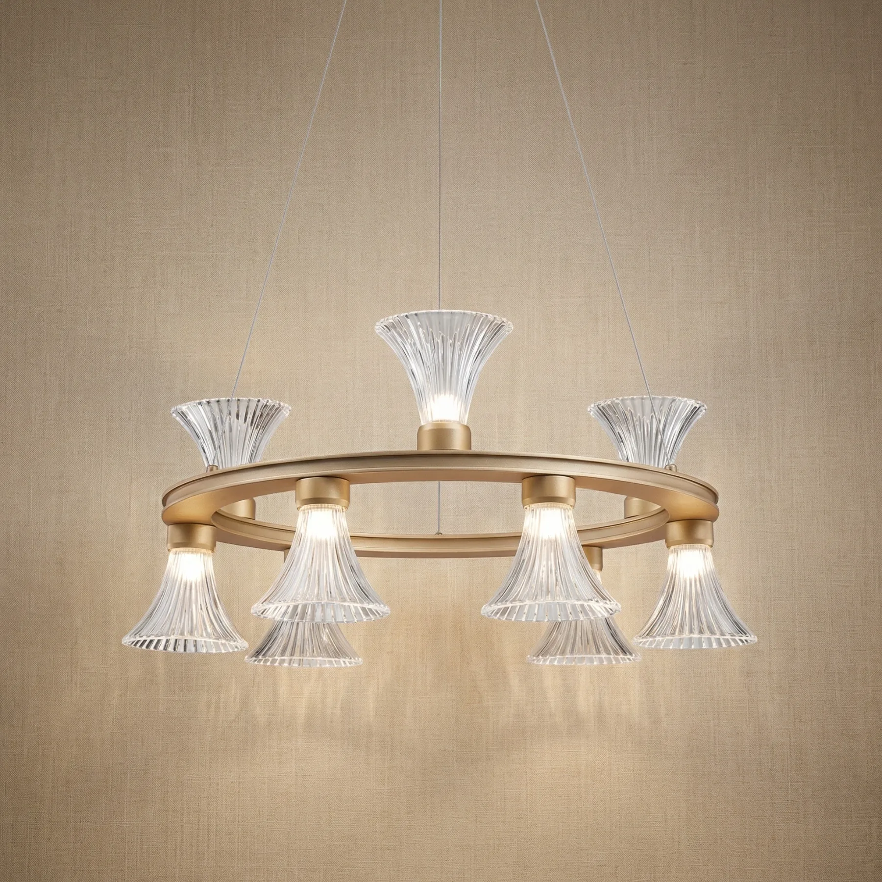 Radiant Brass Glass Chandelier custom chandeliers