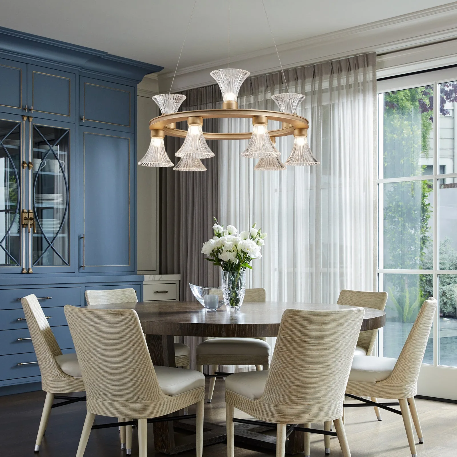 Radiant Brass Glass Chandelier image 4