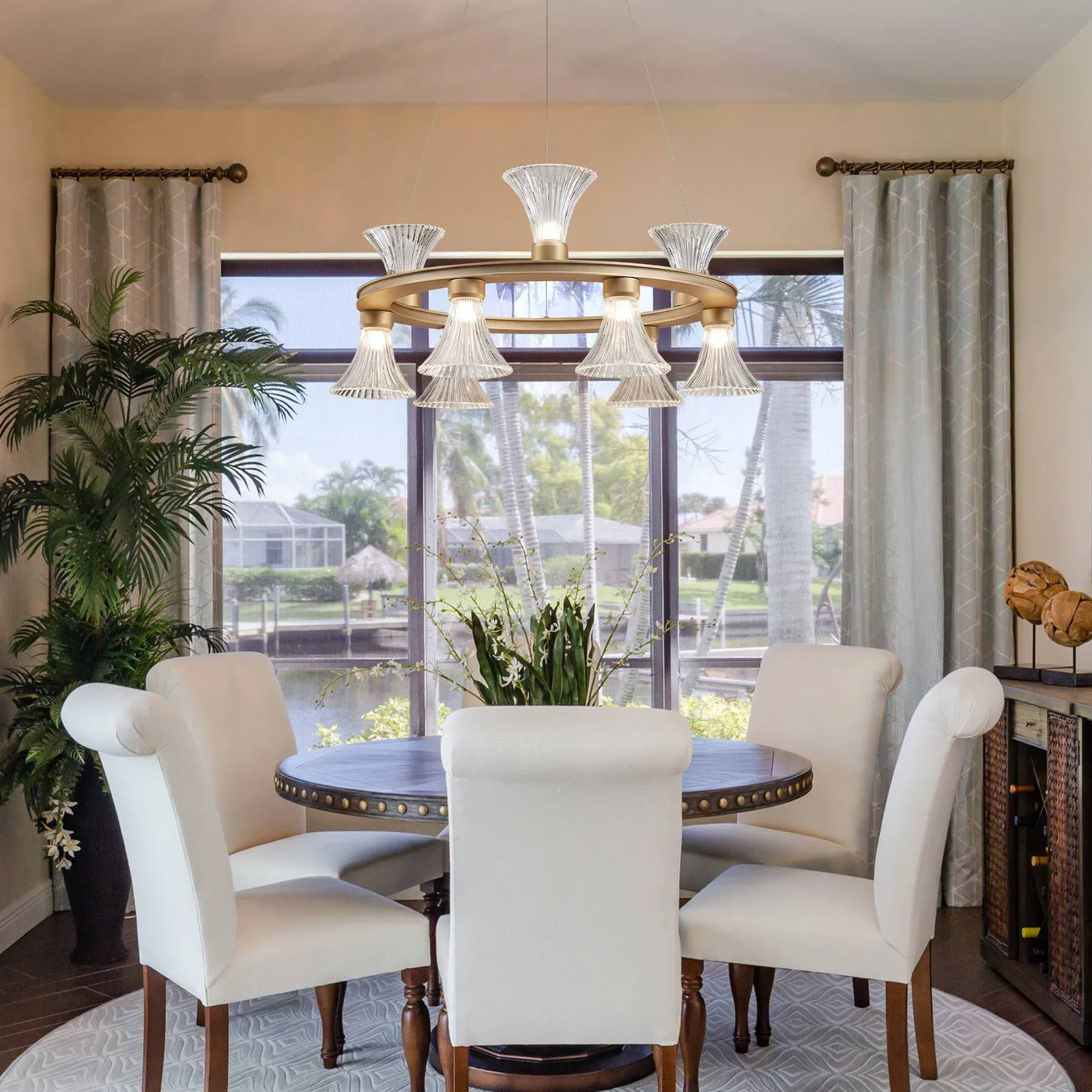 Radiant Brass Glass Chandelier image 5