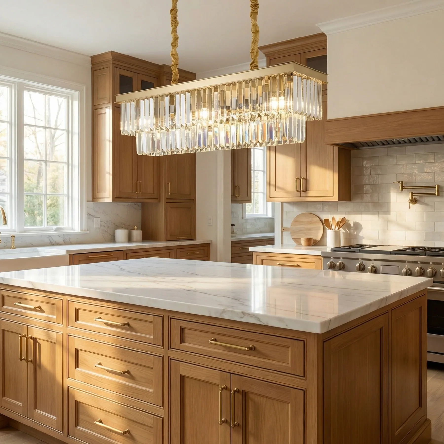 Gilded Crystal Linear Chandelier image 2