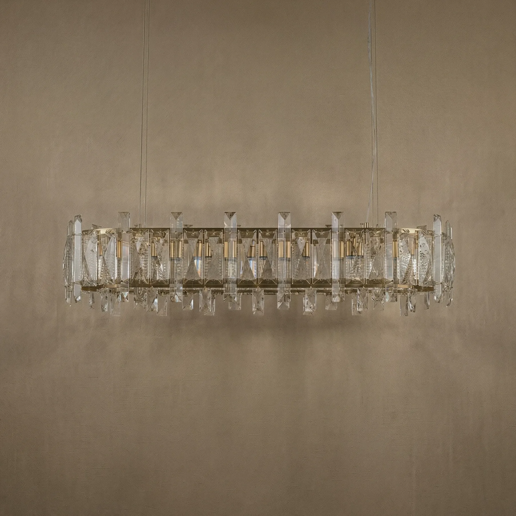 Gilded Crystal Linear Chandelier image 2