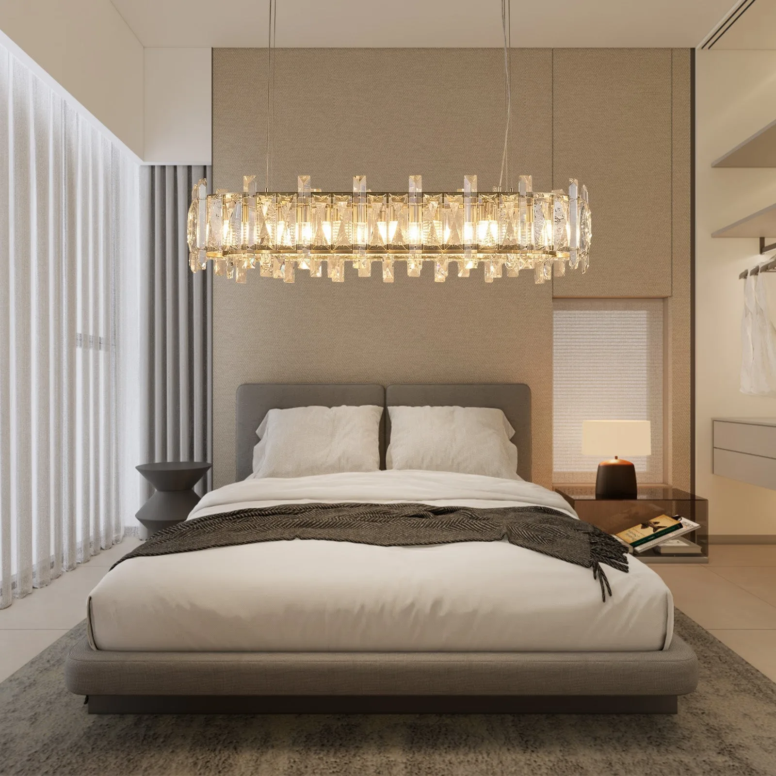 Gilded Crystal Linear Chandelier image 3
