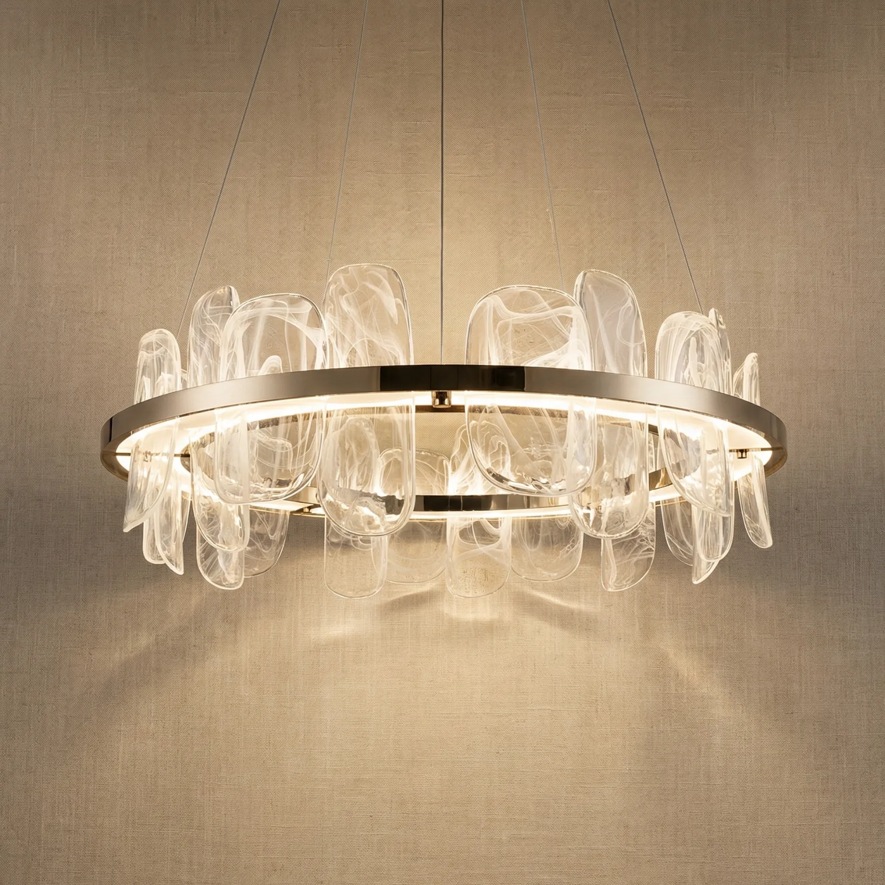 Luminous Glass Halo Chandelier image 4
