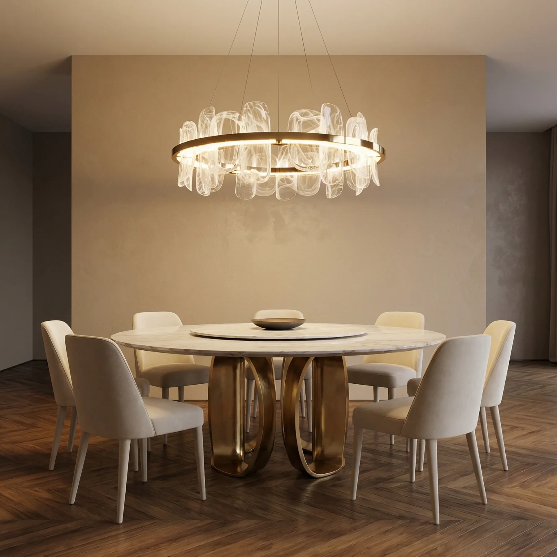 Luminous Glass Halo Chandelier image 2