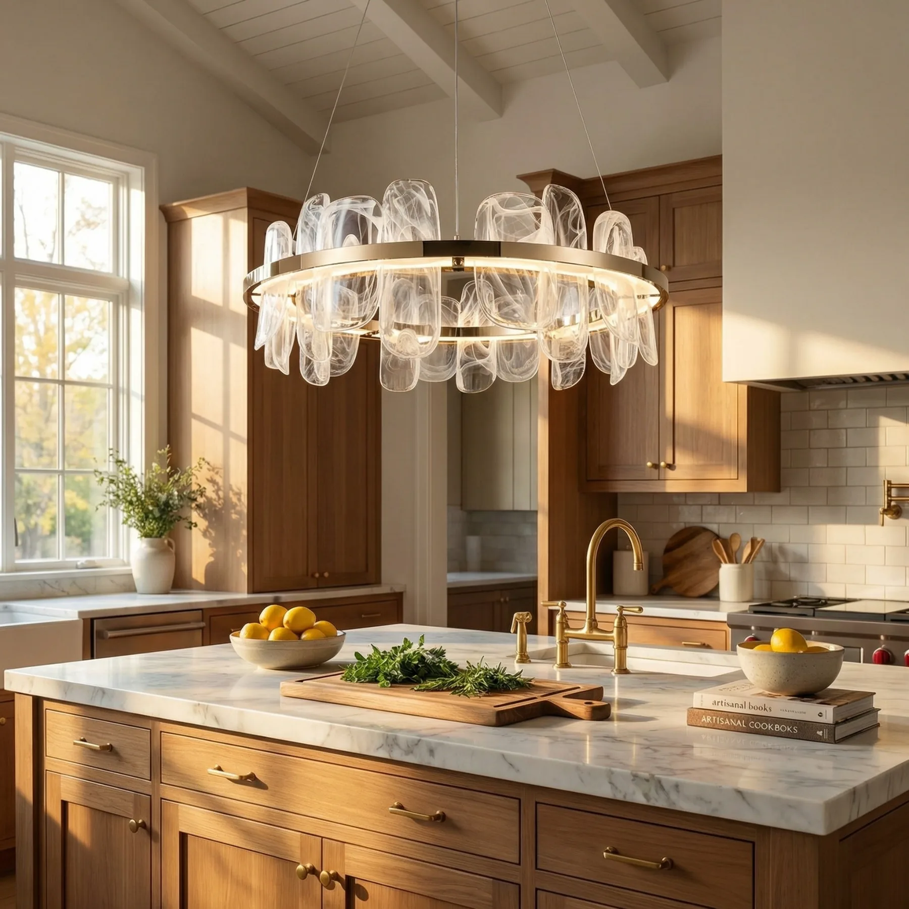 Luminous Glass Halo Chandelier image 5