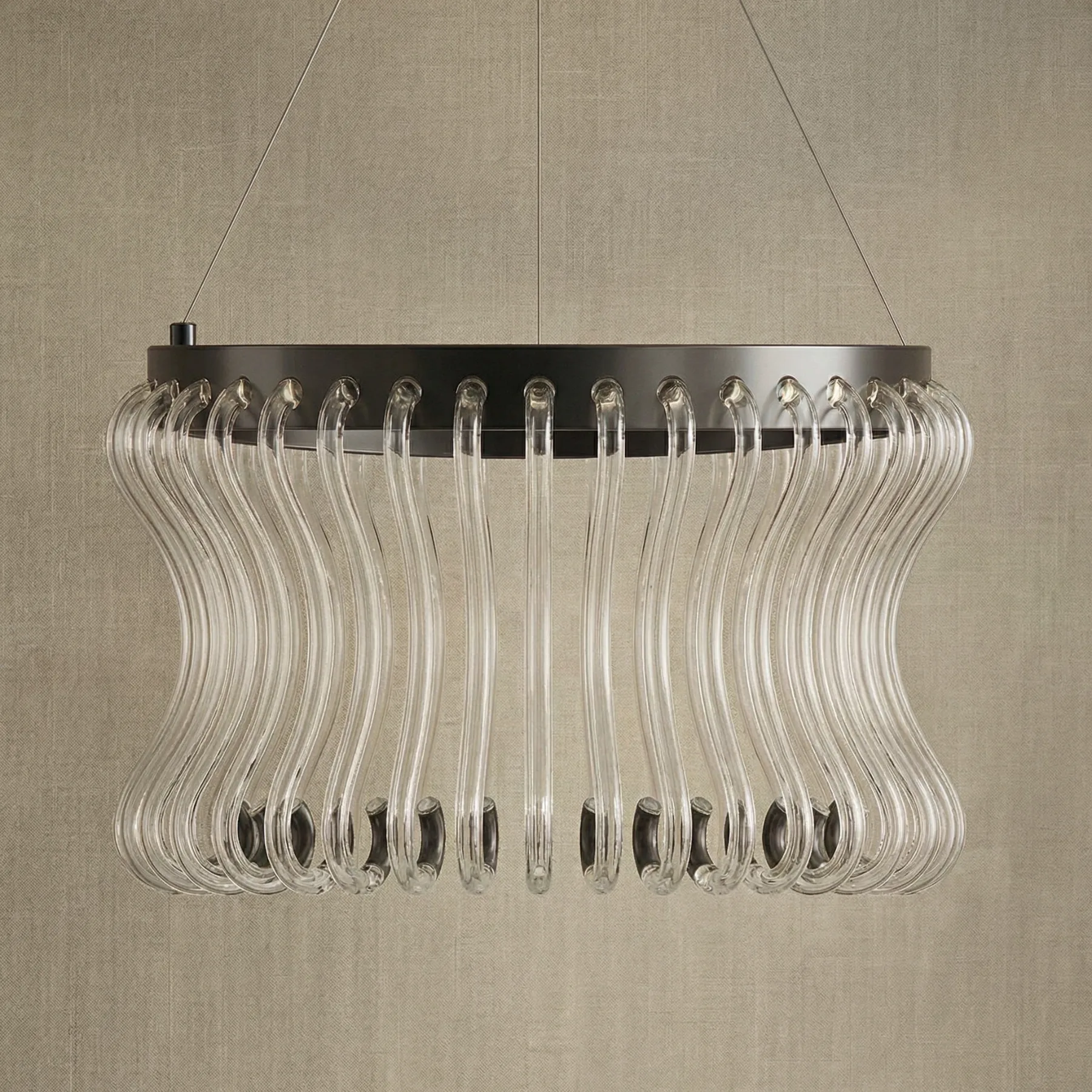 Luminous Curved Glass Chandelier image 3