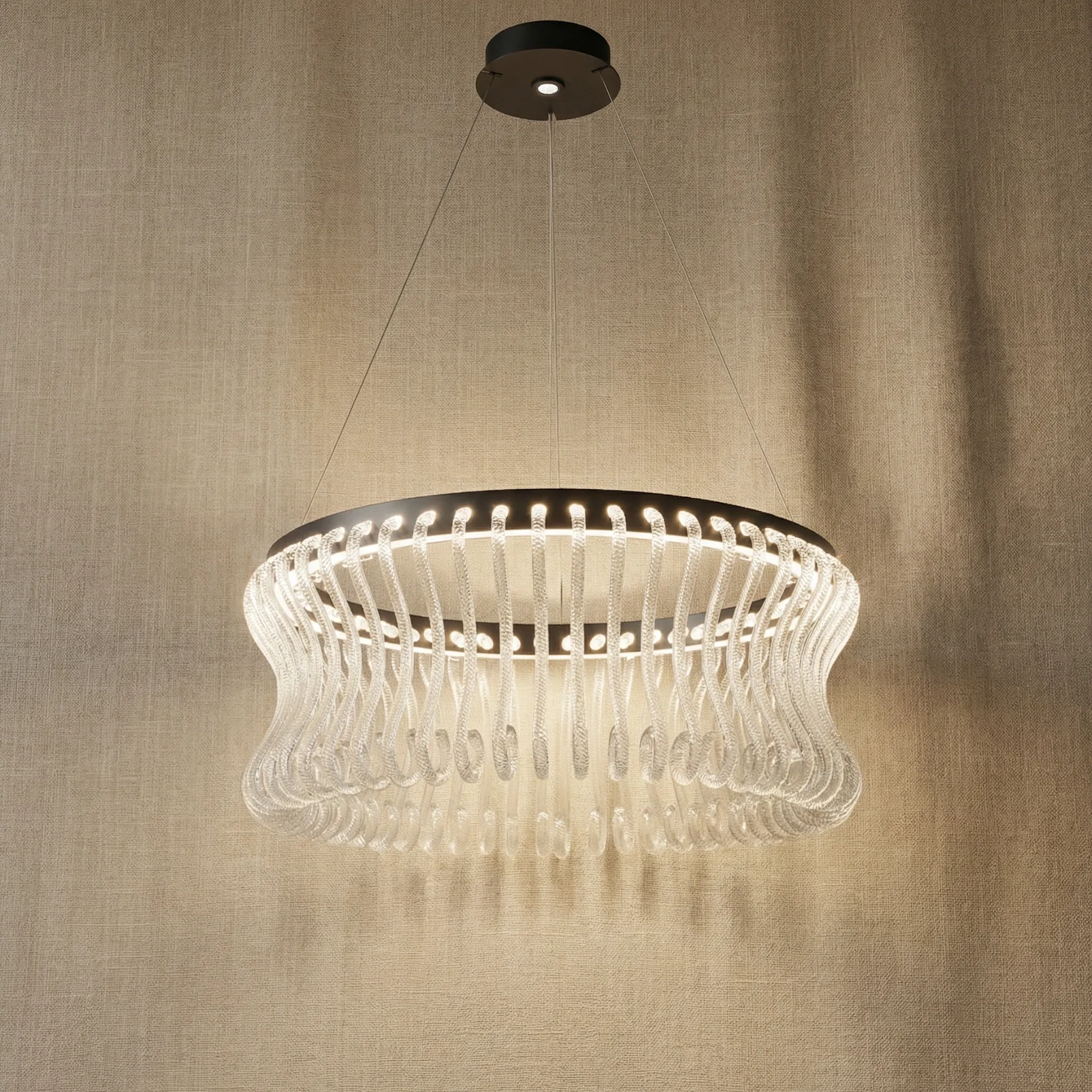Luminous Crystal Ring Chandelier custom chandeliers