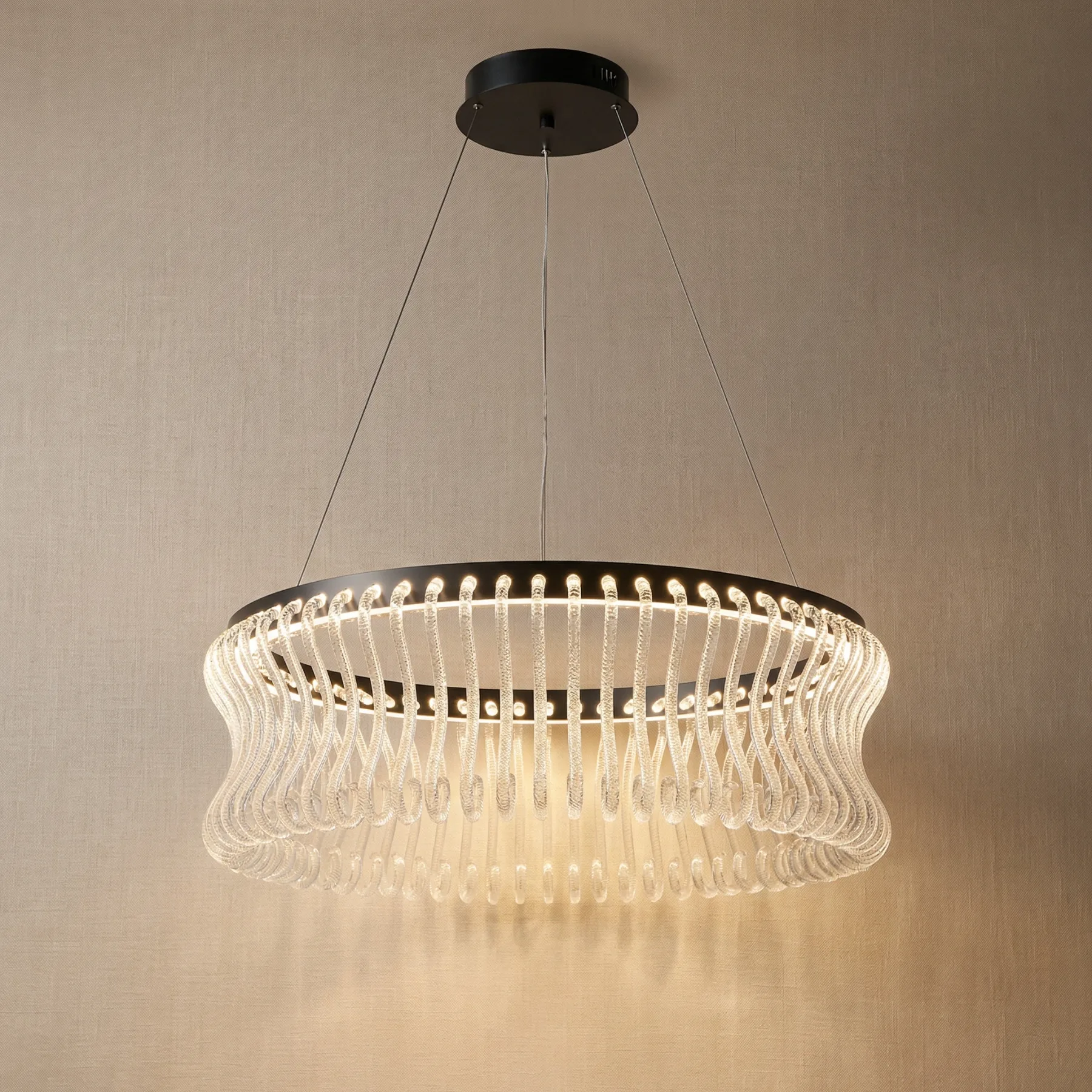 Ripple Crystal Ring Chandelier custom chandeliers
