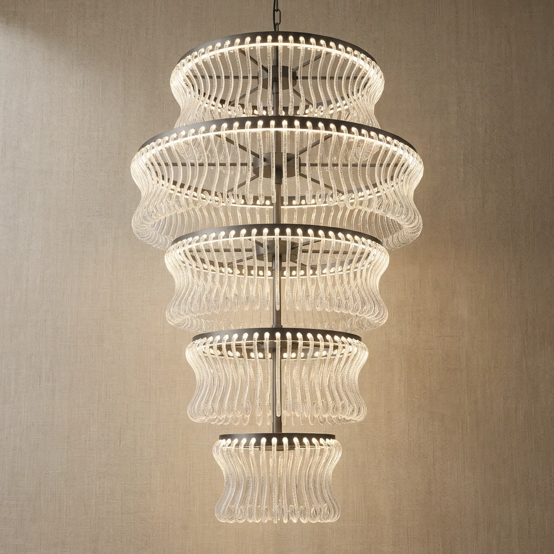 Cascading Crystal Tiered Chandelier custom chandeliers