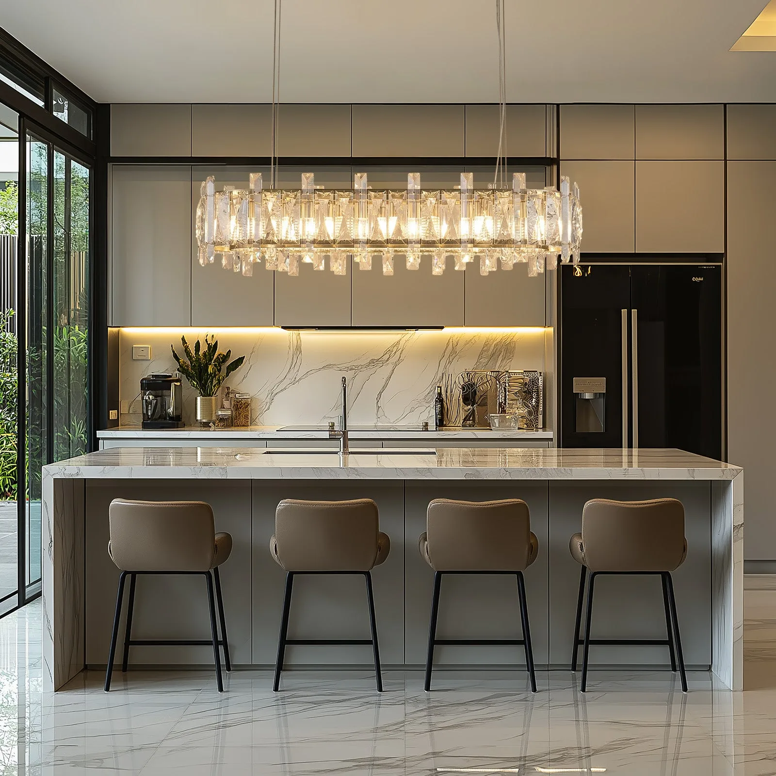 Gilded Crystal Linear Chandelier image 4