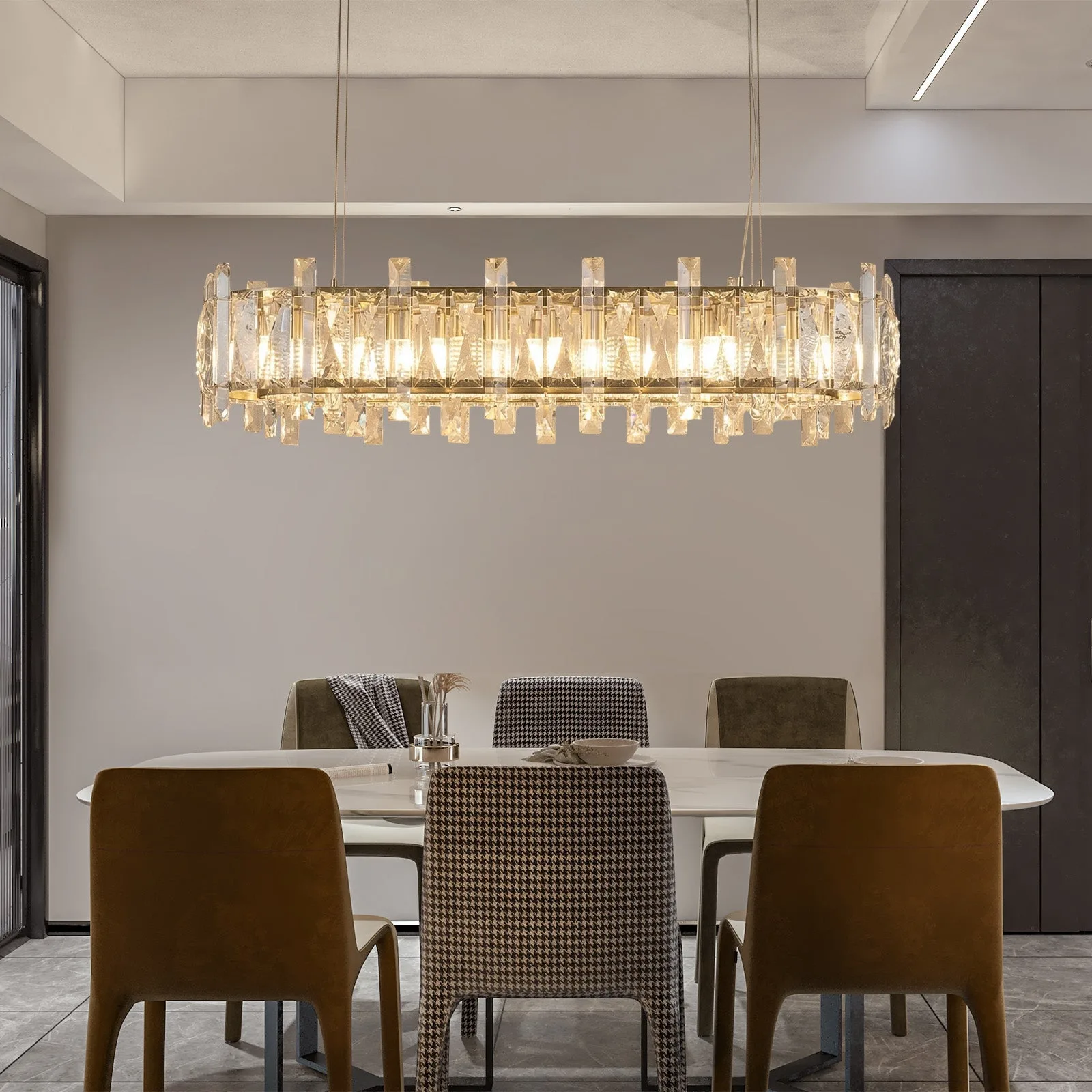 Gilded Crystal Linear Chandelier image 6