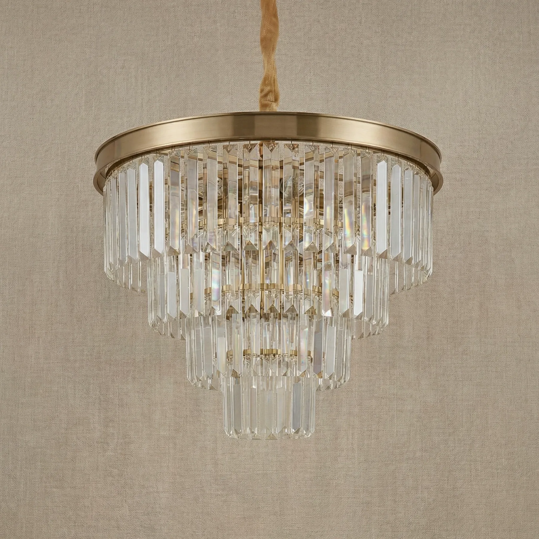 Gilded Tiered Crystal Chandelier image 3